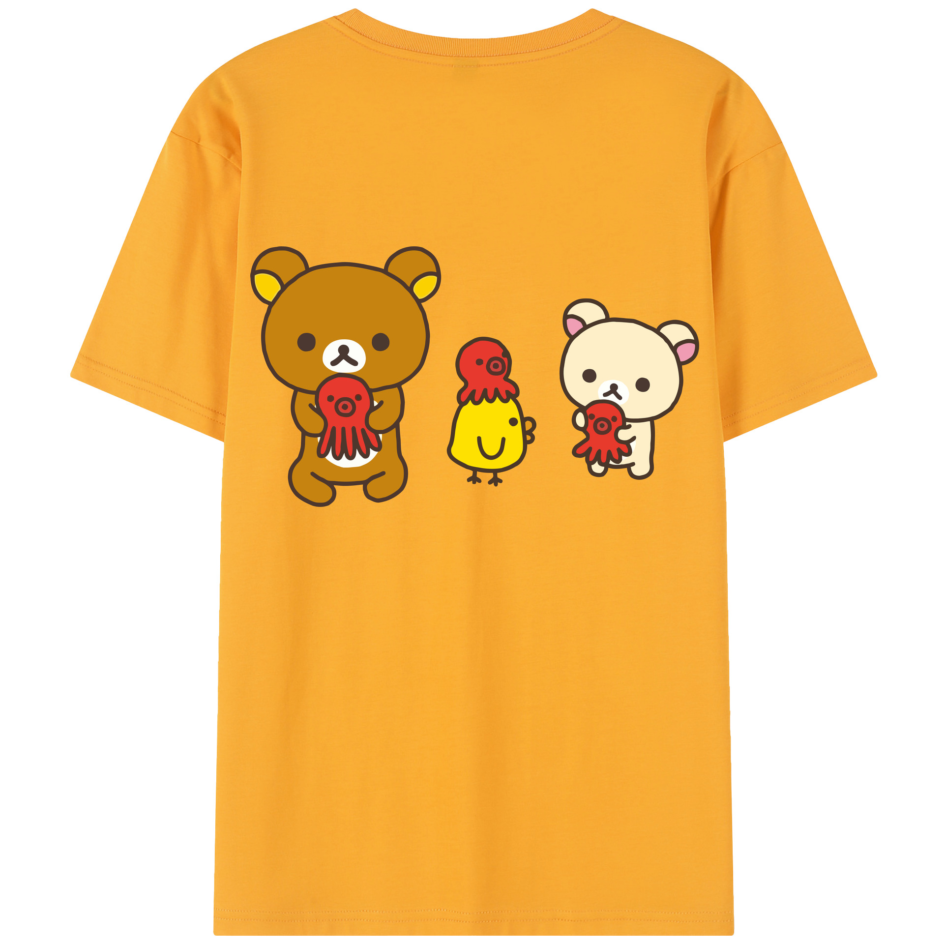 （画像用） リラックマ リラックマ キイロイトリ Rilakkuma Korilakkuma Kiiroitori レディース半袖Tシャツ(バックプリント)