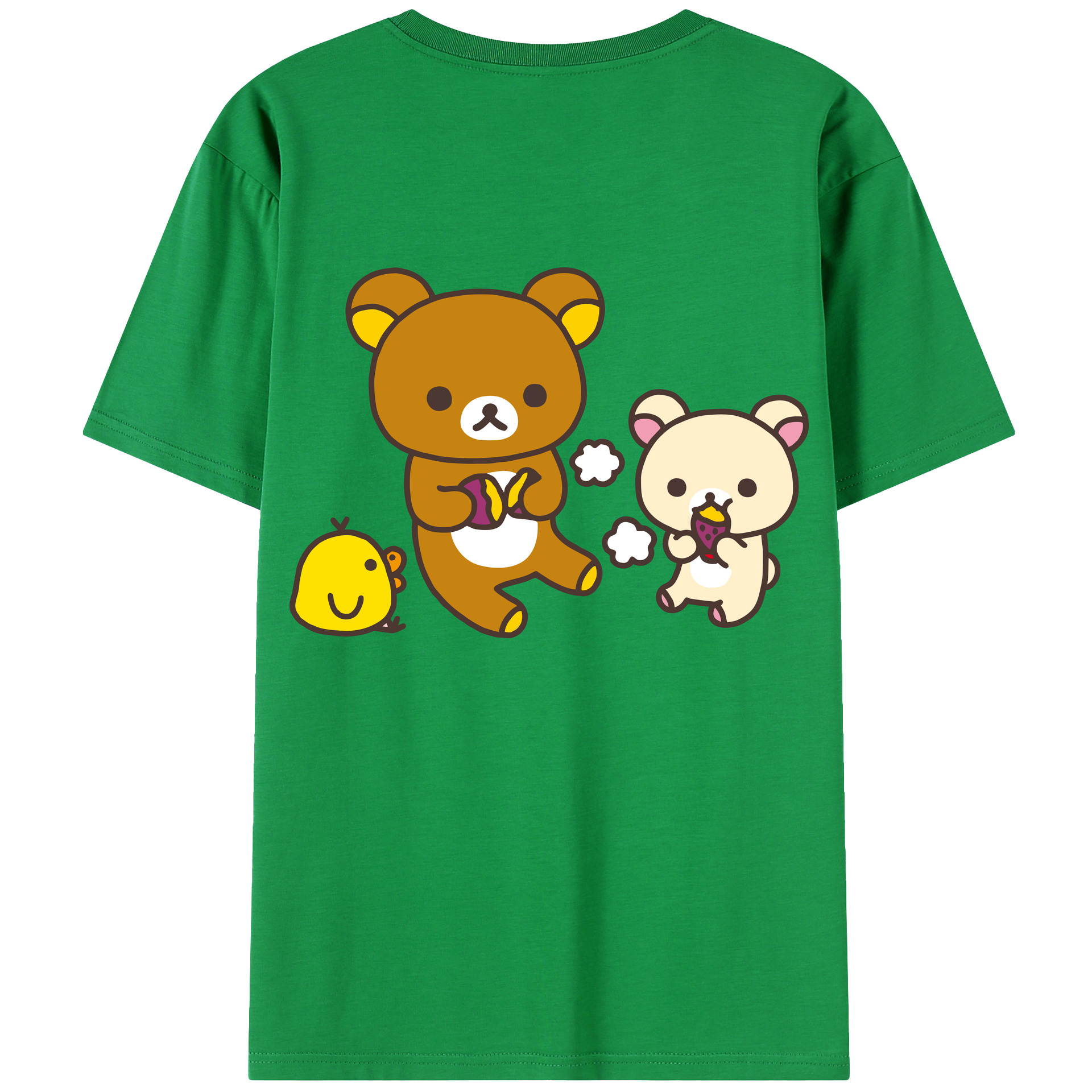 （画像用） リラックマ リラックマ キイロイトリ Rilakkuma Korilakkuma Kiiroitori レディース半袖Tシャツ(バックプリント)