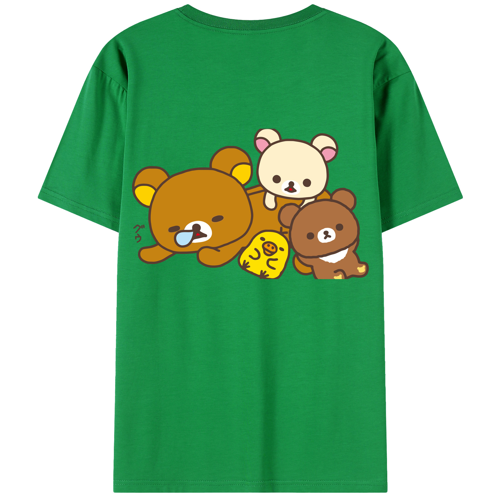 （画像用） リラックマ リラックマ キイロイトリ Rilakkuma Korilakkuma Kiiroitori レディース半袖Tシャツ(バックプリント)