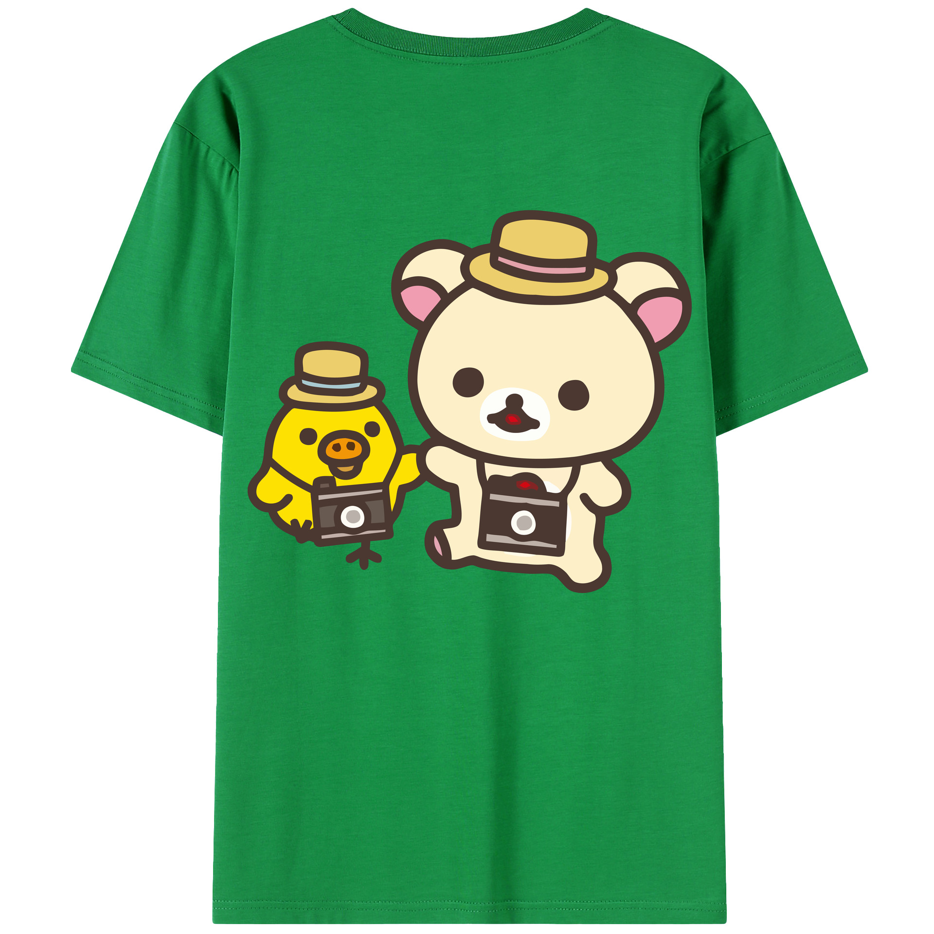 （画像用） リラックマ リラックマ キイロイトリ Rilakkuma Korilakkuma Kiiroitori レディース半袖Tシャツ(バックプリント)