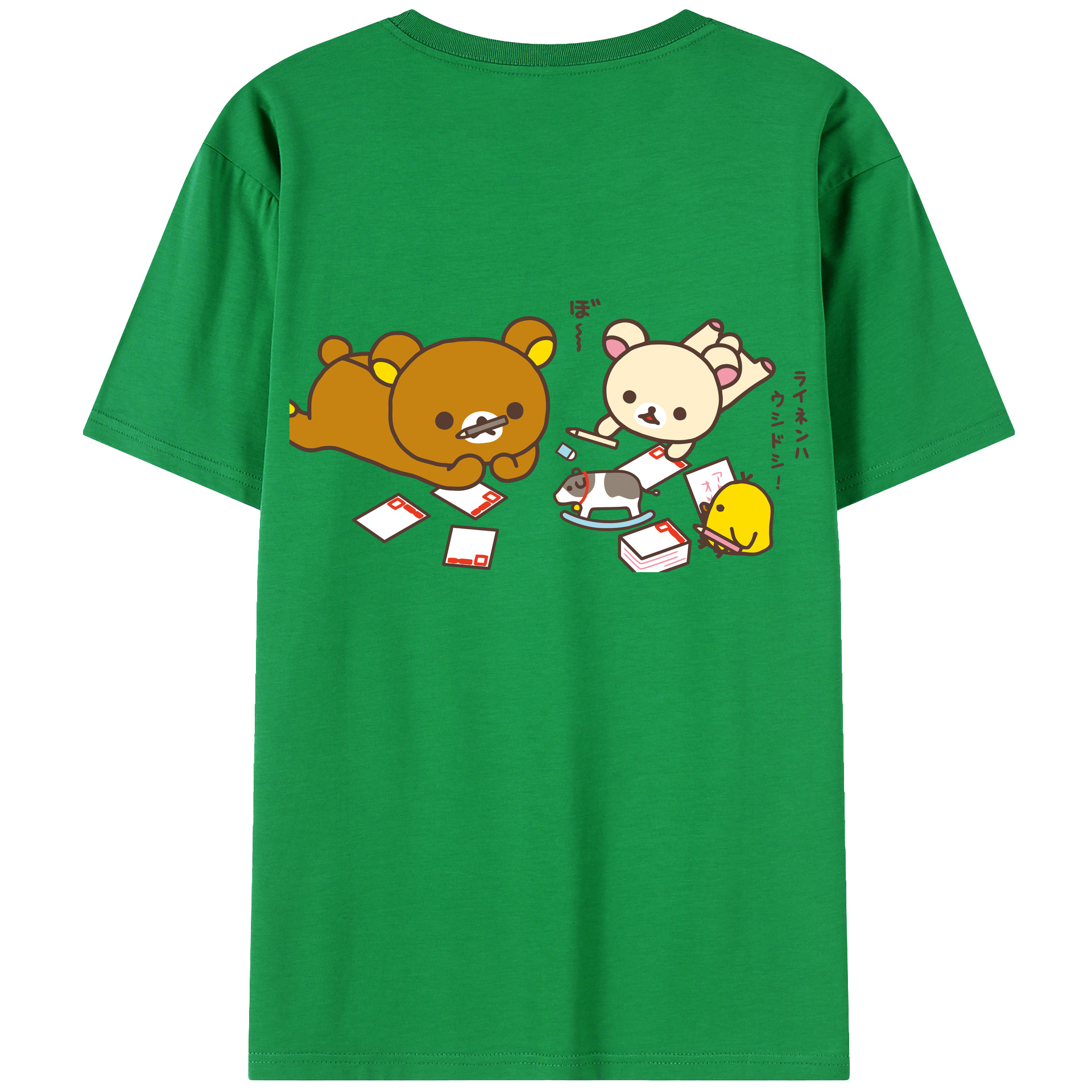 （画像用） リラックマ リラックマ キイロイトリ Rilakkuma Korilakkuma Kiiroitori レディース半袖Tシャツ(バックプリント)