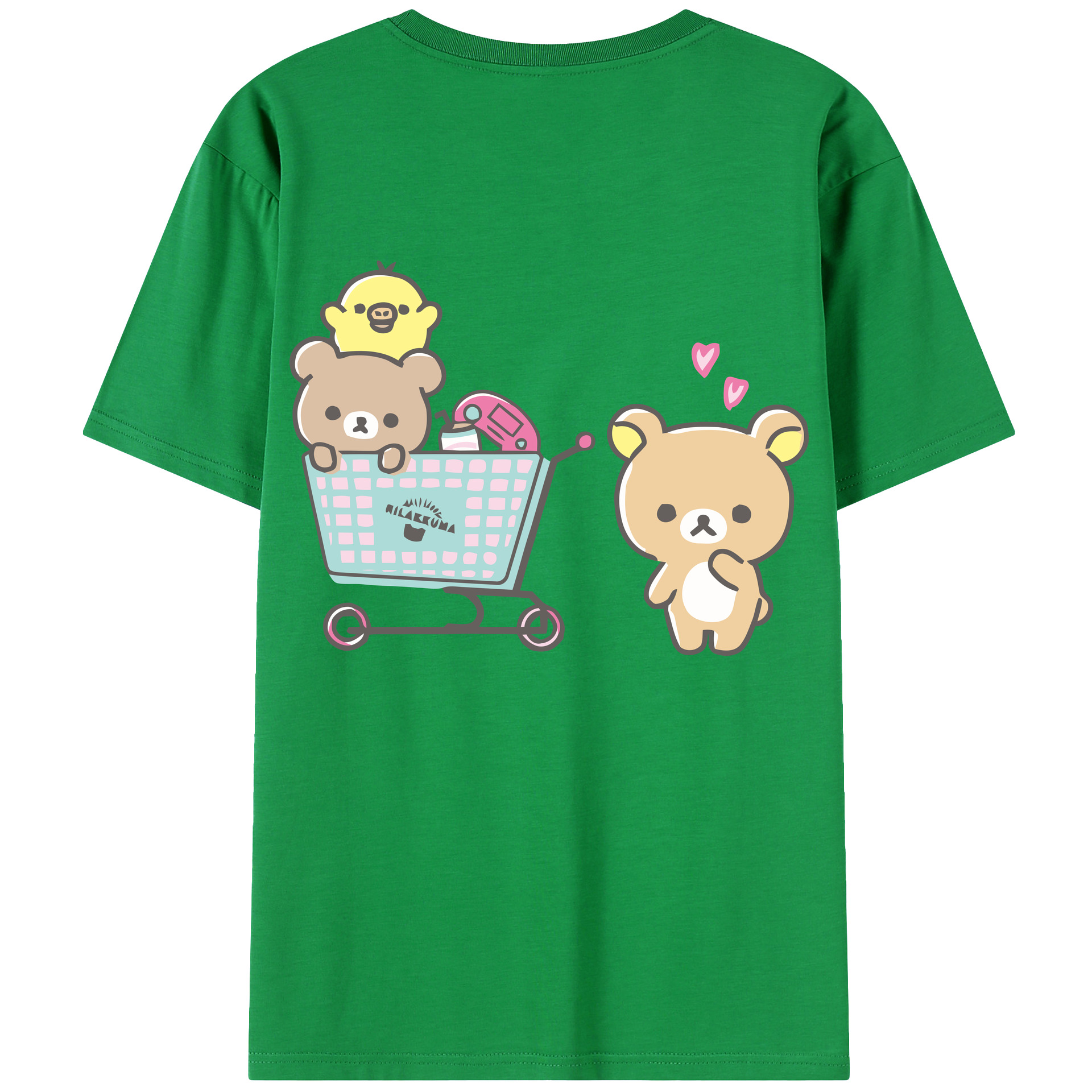 （画像用） リラックマ リラックマ キイロイトリ Rilakkuma Korilakkuma Kiiroitori レディース半袖Tシャツ(バックプリント)