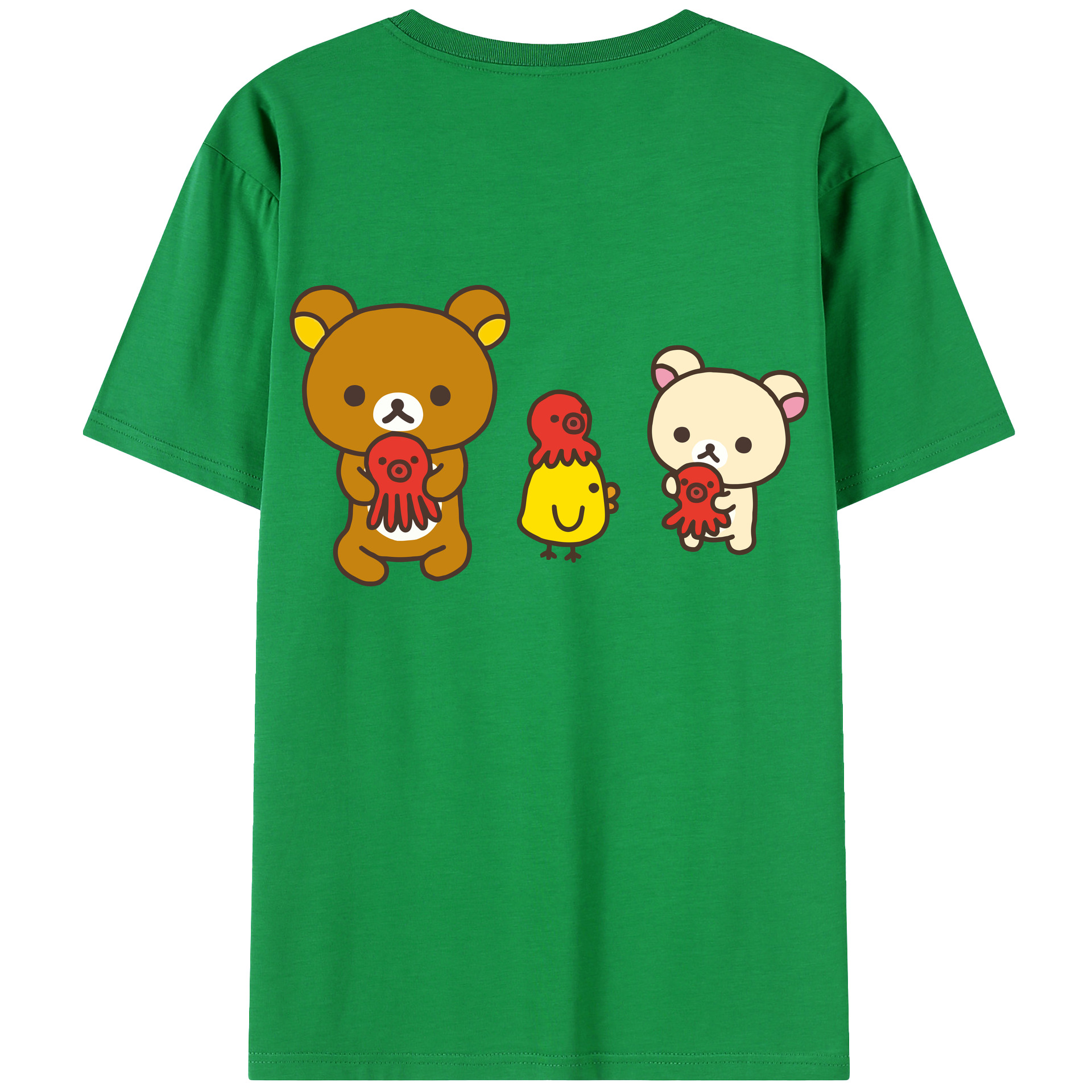 （画像用） リラックマ リラックマ キイロイトリ Rilakkuma Korilakkuma Kiiroitori レディース半袖Tシャツ(バックプリント)