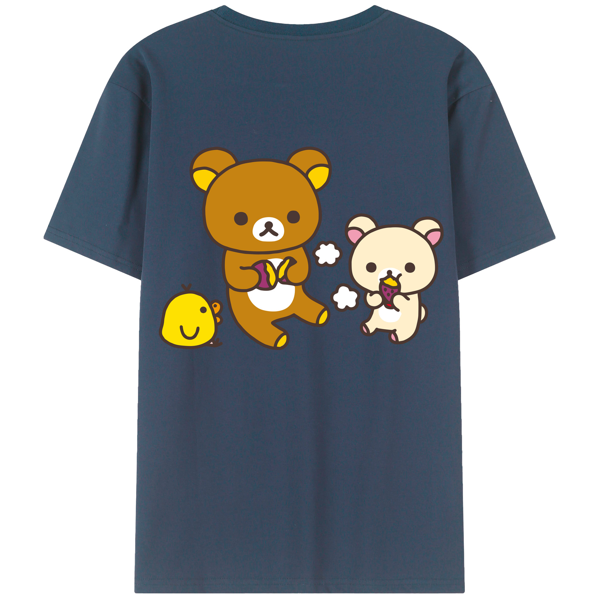 （画像用） リラックマ リラックマ キイロイトリ Rilakkuma Korilakkuma Kiiroitori レディース半袖Tシャツ(バックプリント)