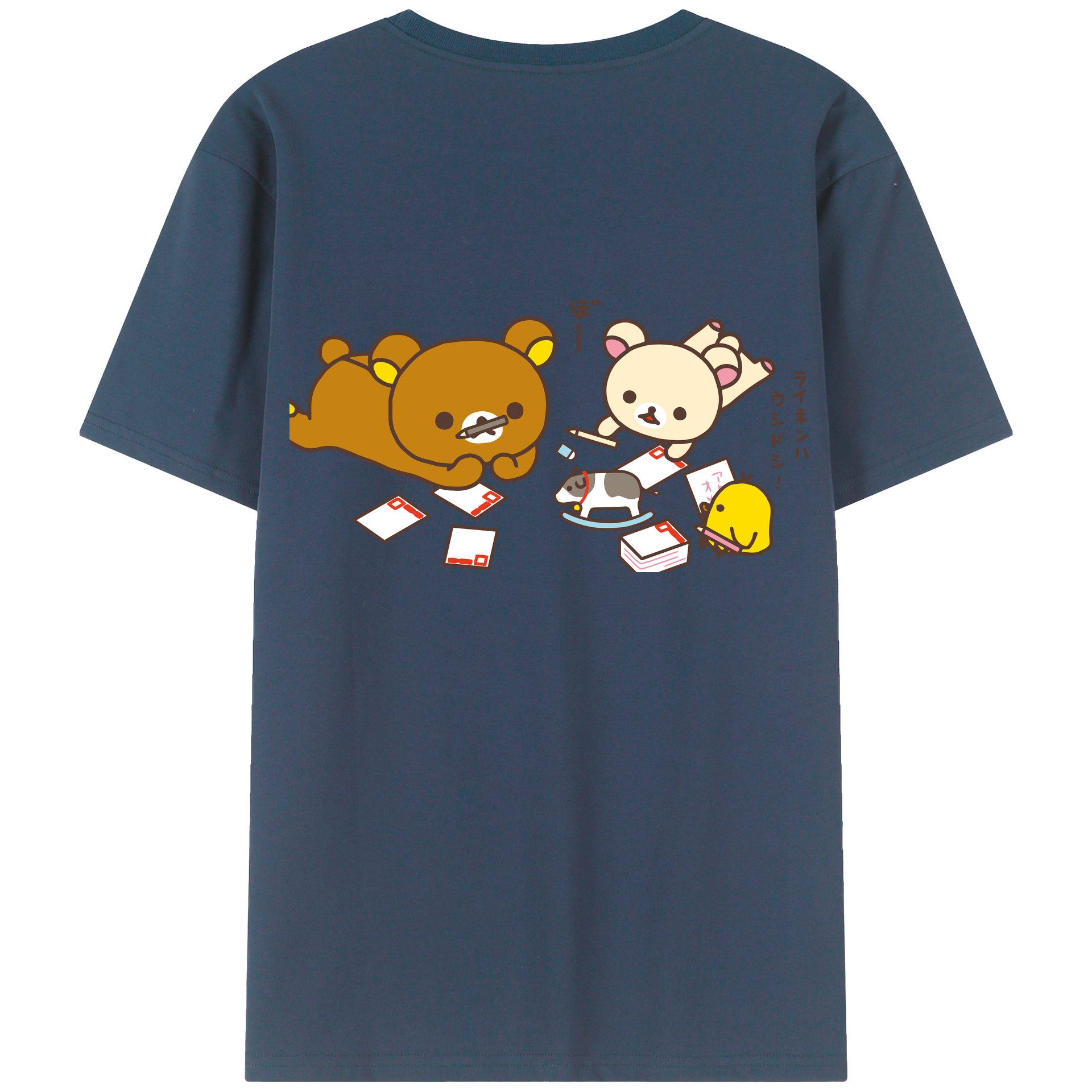 （画像用） リラックマ リラックマ キイロイトリ Rilakkuma Korilakkuma Kiiroitori レディース半袖Tシャツ(バックプリント)