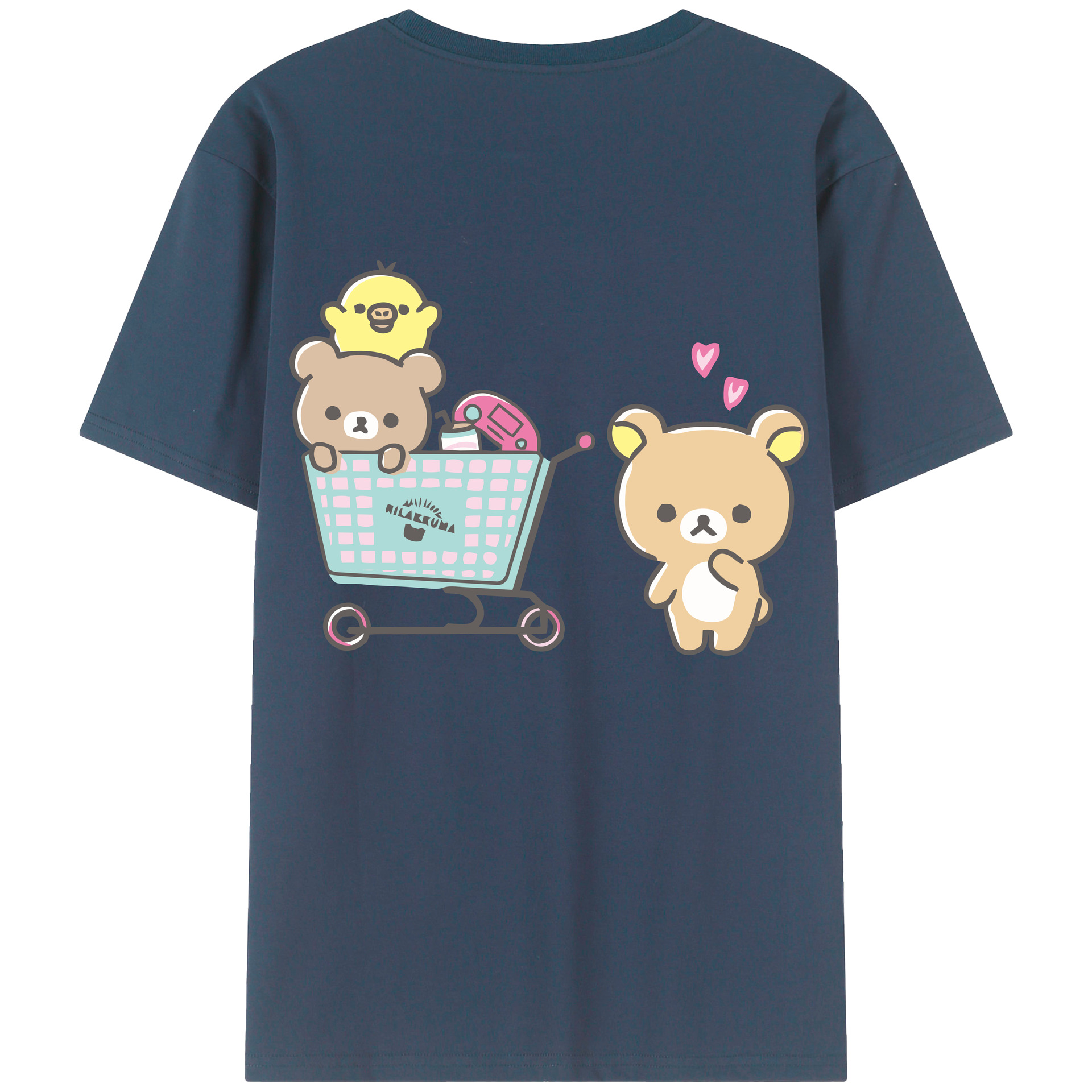（画像用） リラックマ リラックマ キイロイトリ Rilakkuma Korilakkuma Kiiroitori レディース半袖Tシャツ(バックプリント)