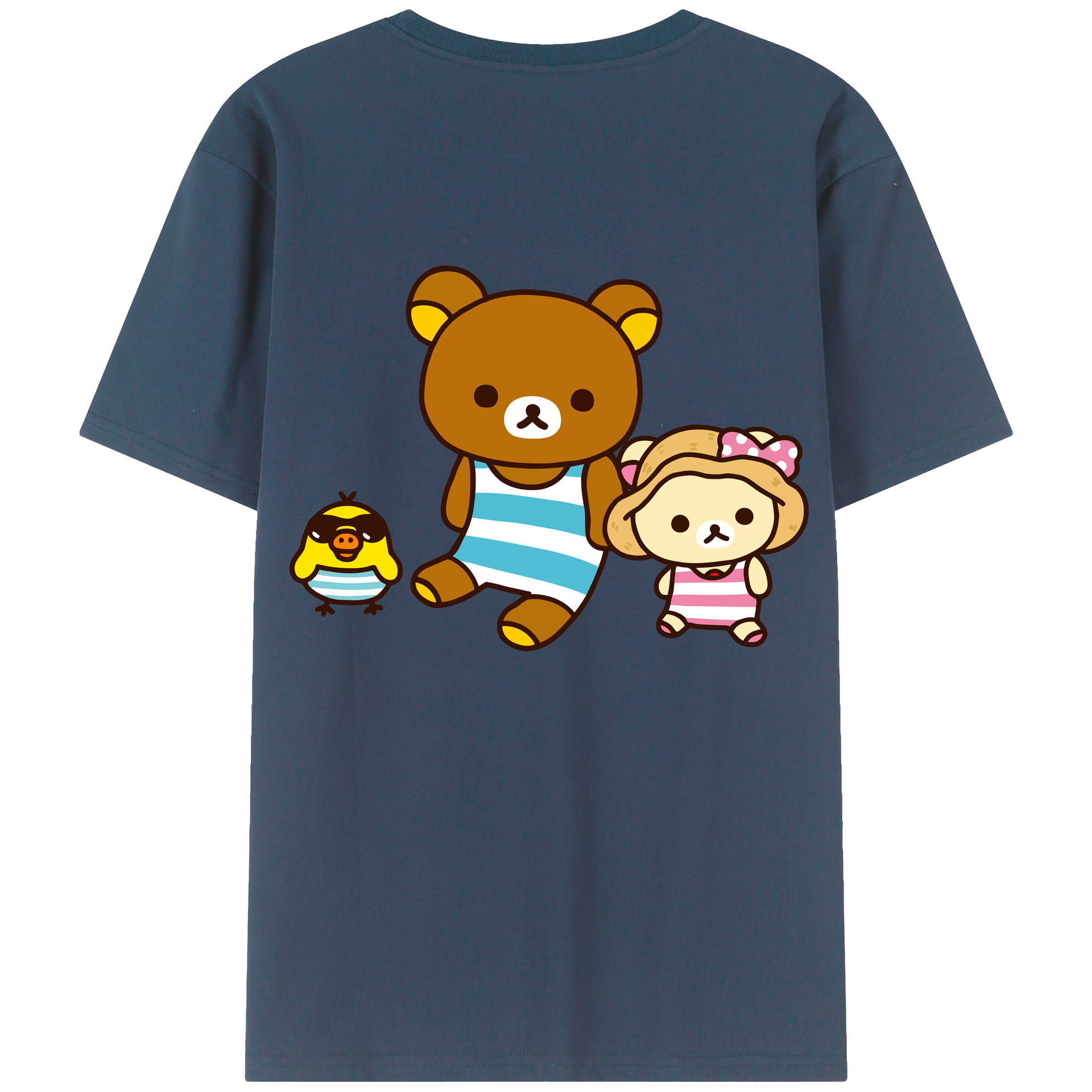 （画像用） リラックマ リラックマ キイロイトリ Rilakkuma Korilakkuma Kiiroitori レディース半袖Tシャツ(バックプリント)