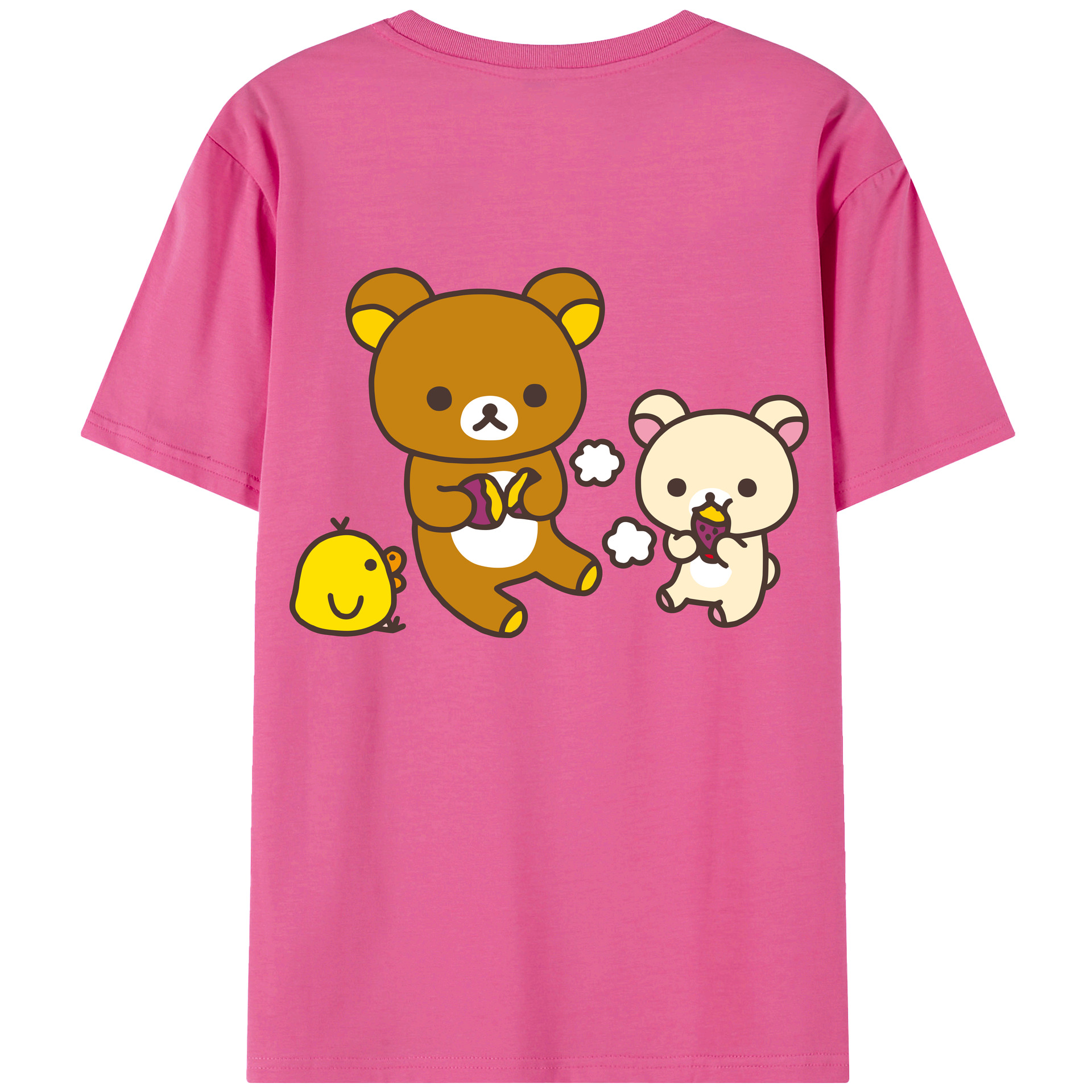 （画像用） リラックマ リラックマ キイロイトリ Rilakkuma Korilakkuma Kiiroitori レディース半袖Tシャツ(バックプリント)