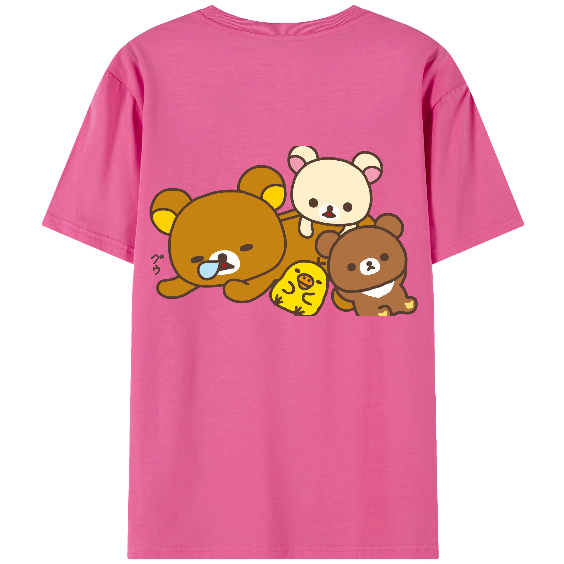 （画像用） リラックマ リラックマ キイロイトリ Rilakkuma Korilakkuma Kiiroitori レディース半袖Tシャツ(バックプリント)