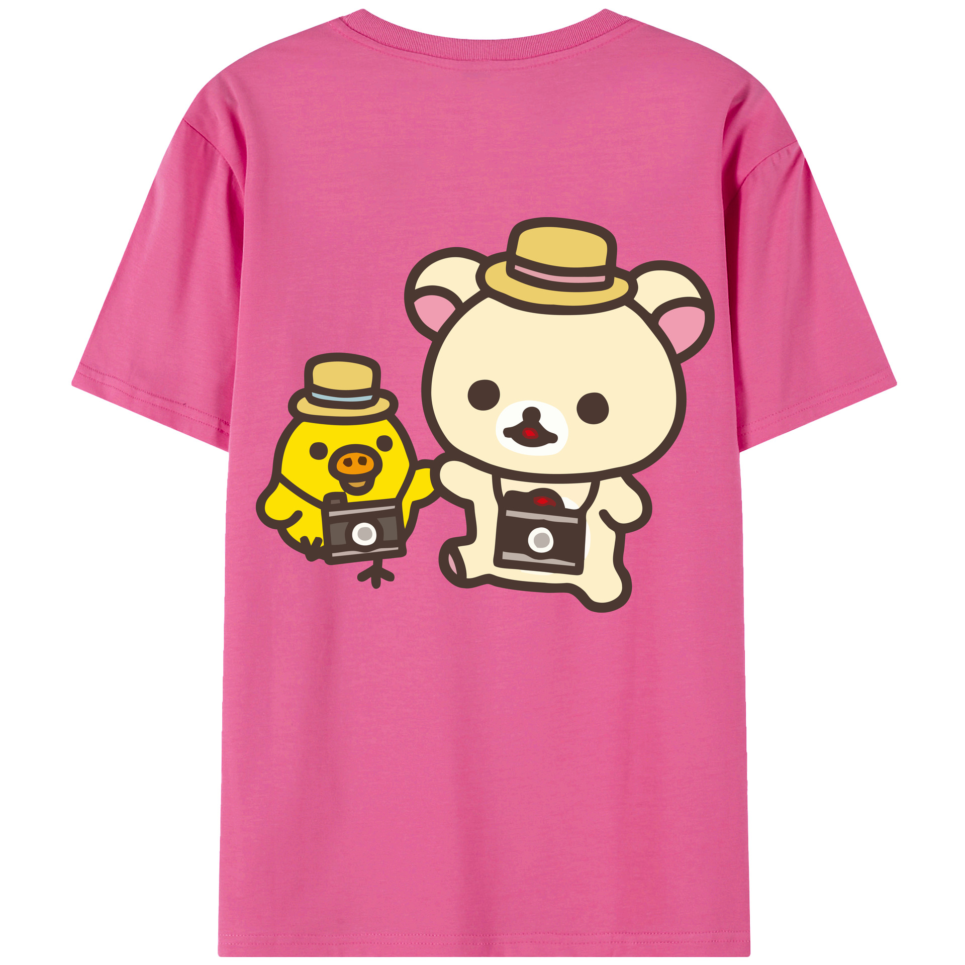 （画像用） リラックマ リラックマ キイロイトリ Rilakkuma Korilakkuma Kiiroitori レディース半袖Tシャツ(バックプリント)