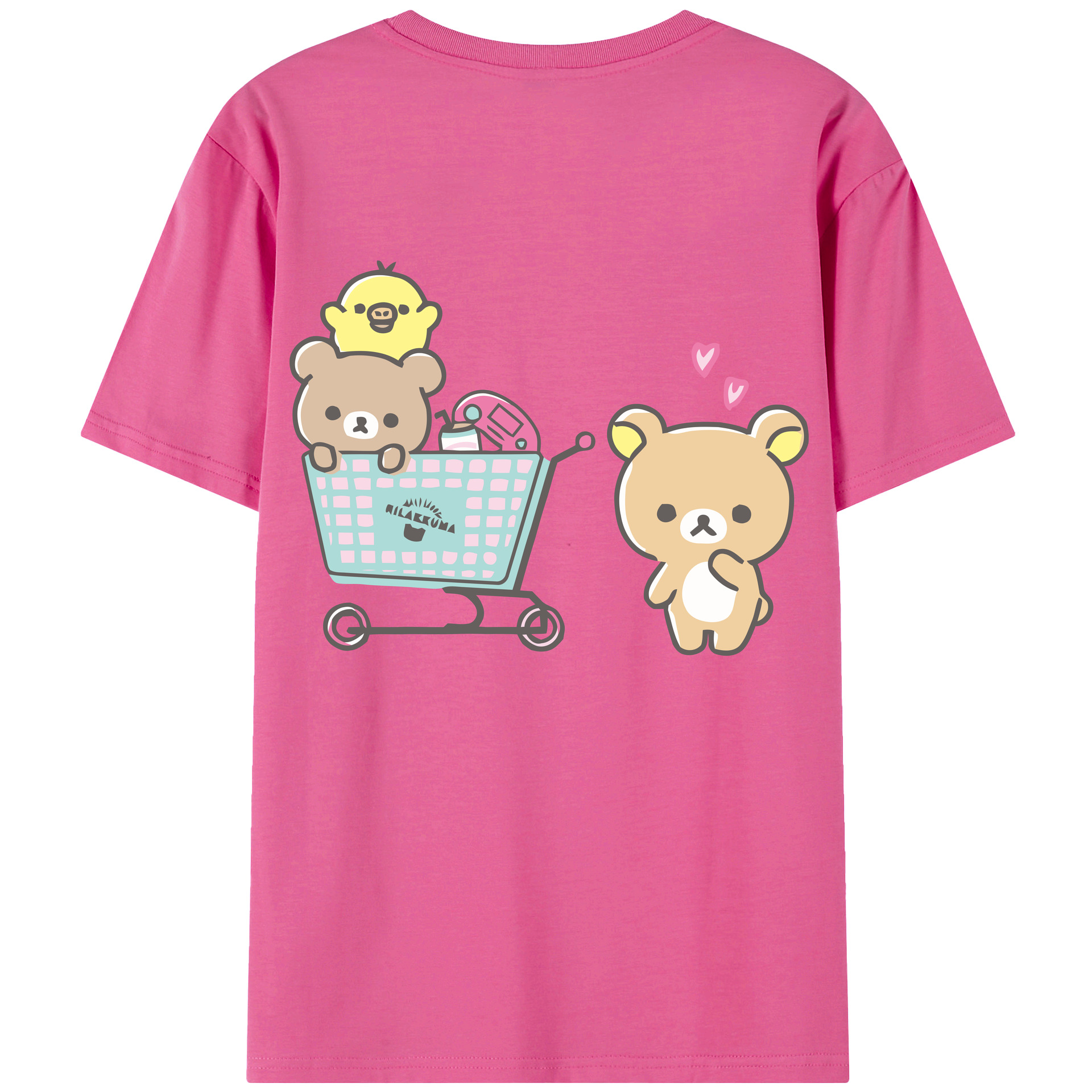 （画像用） リラックマ リラックマ キイロイトリ Rilakkuma Korilakkuma Kiiroitori レディース半袖Tシャツ(バックプリント)