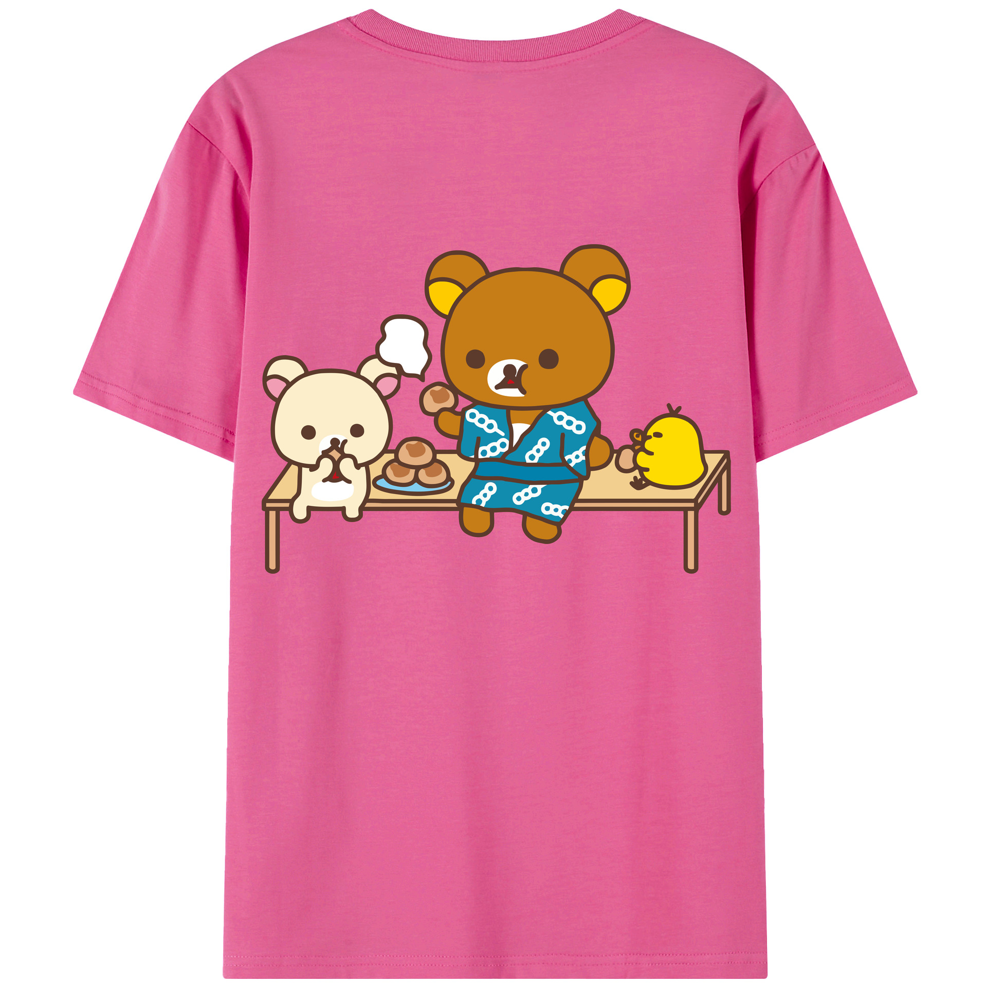 （画像用） リラックマ リラックマ キイロイトリ Rilakkuma Korilakkuma Kiiroitori レディース半袖Tシャツ(バックプリント)