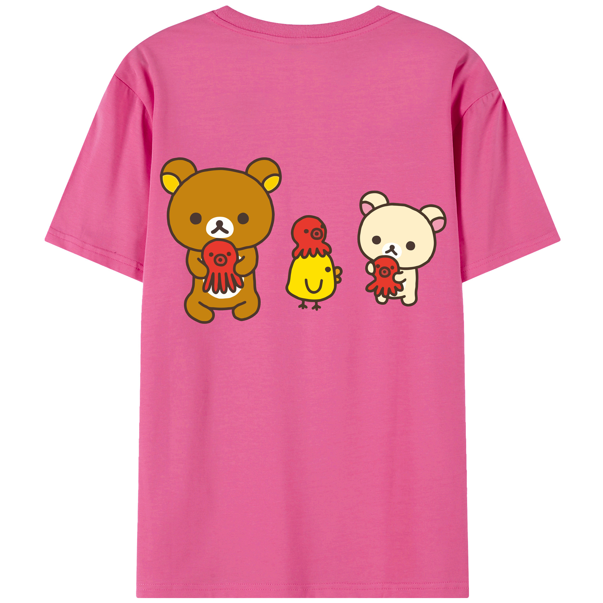 （画像用） リラックマ リラックマ キイロイトリ Rilakkuma Korilakkuma Kiiroitori レディース半袖Tシャツ(バックプリント)