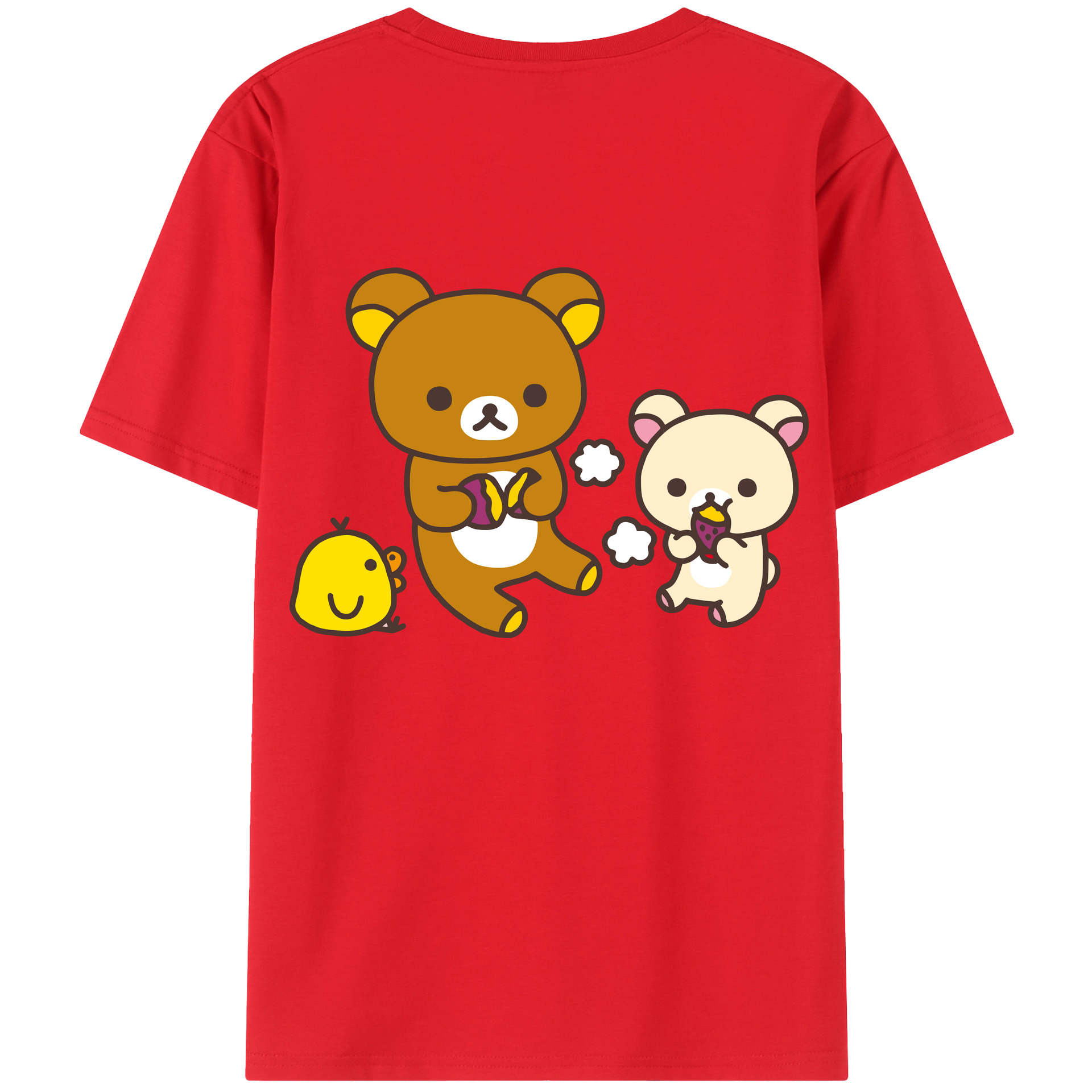 （画像用） リラックマ リラックマ キイロイトリ Rilakkuma Korilakkuma Kiiroitori レディース半袖Tシャツ(バックプリント)