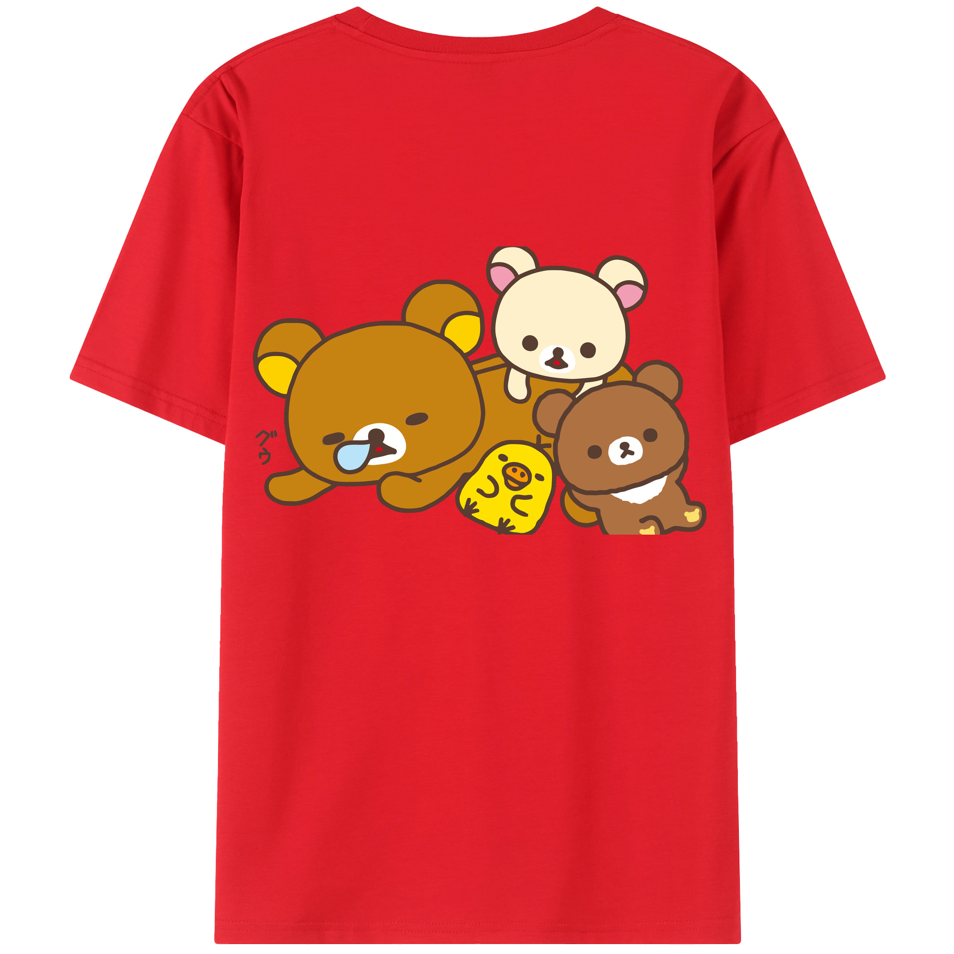 （画像用） リラックマ リラックマ キイロイトリ Rilakkuma Korilakkuma Kiiroitori レディース半袖Tシャツ(バックプリント)