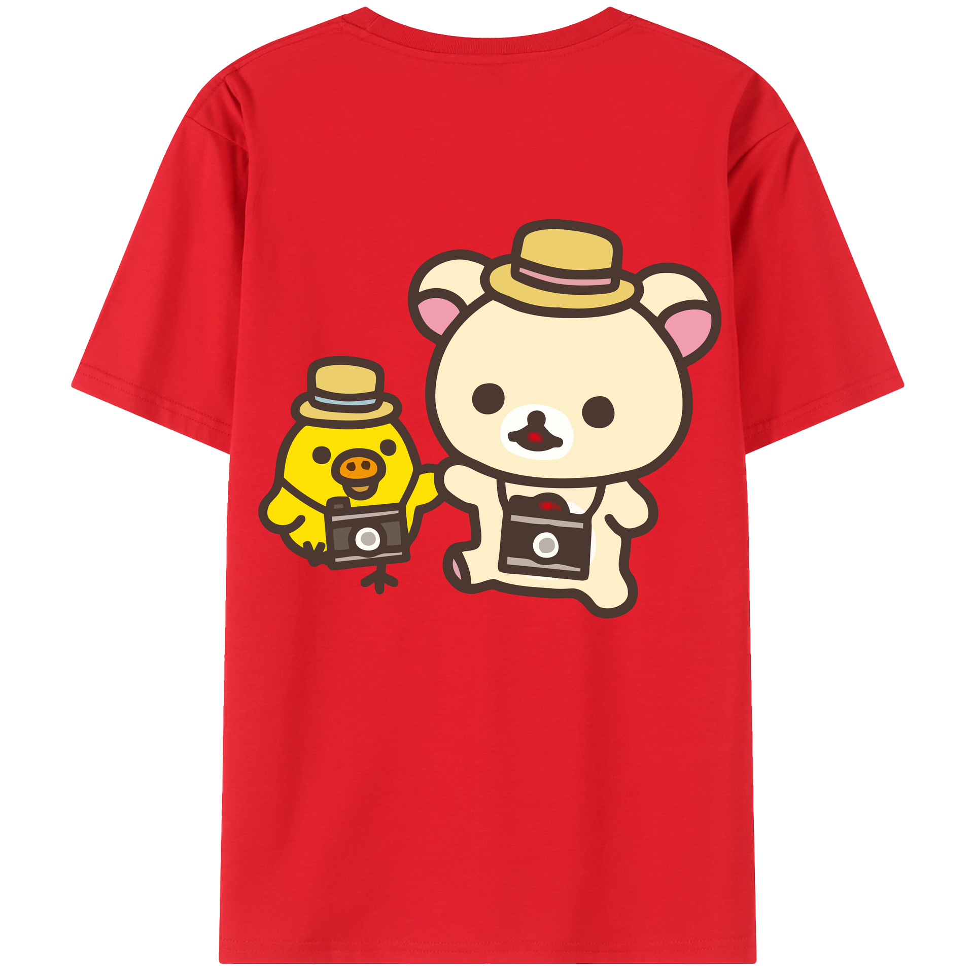 （画像用） リラックマ リラックマ キイロイトリ Rilakkuma Korilakkuma Kiiroitori レディース半袖Tシャツ(バックプリント)