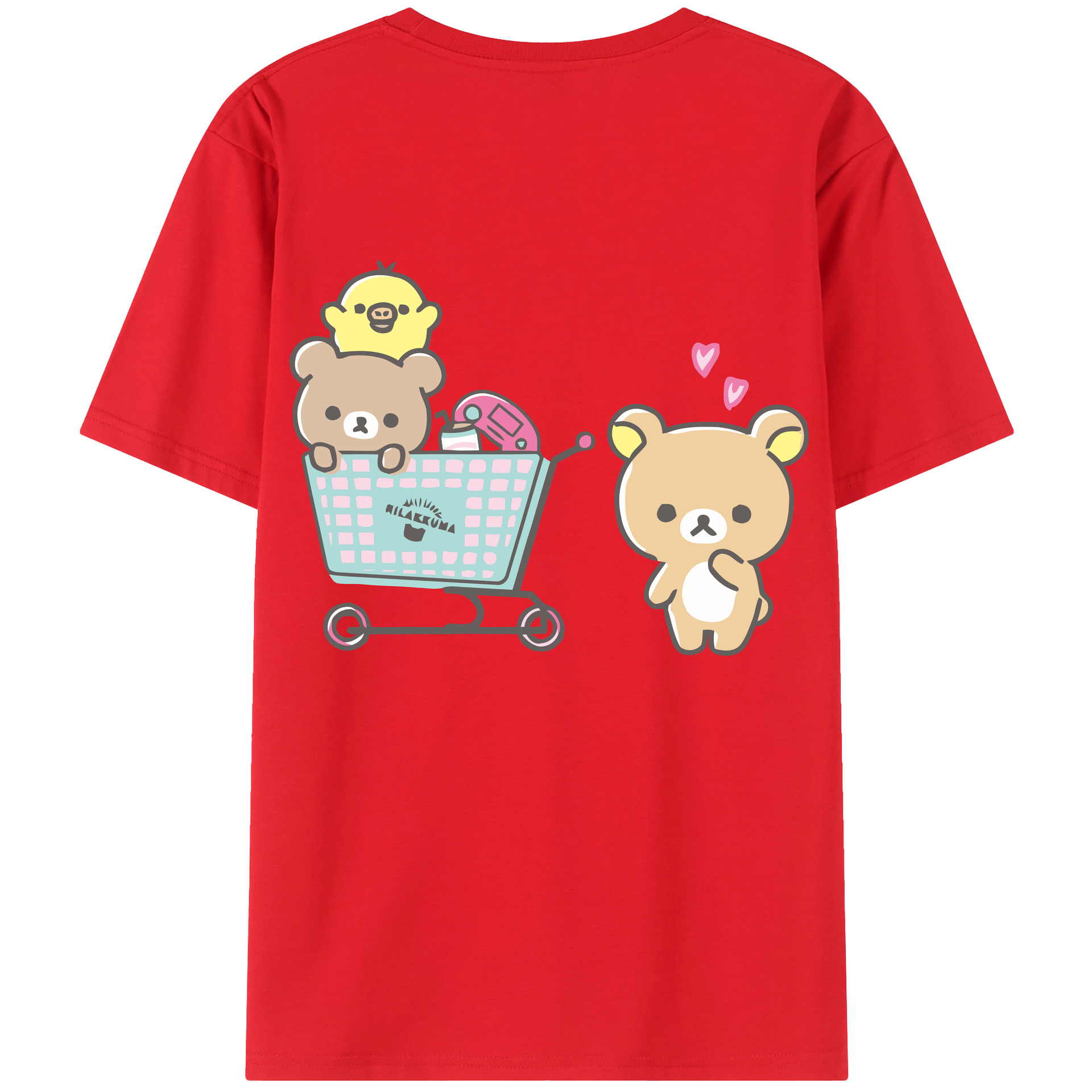 （画像用） リラックマ リラックマ キイロイトリ Rilakkuma Korilakkuma Kiiroitori レディース半袖Tシャツ(バックプリント)