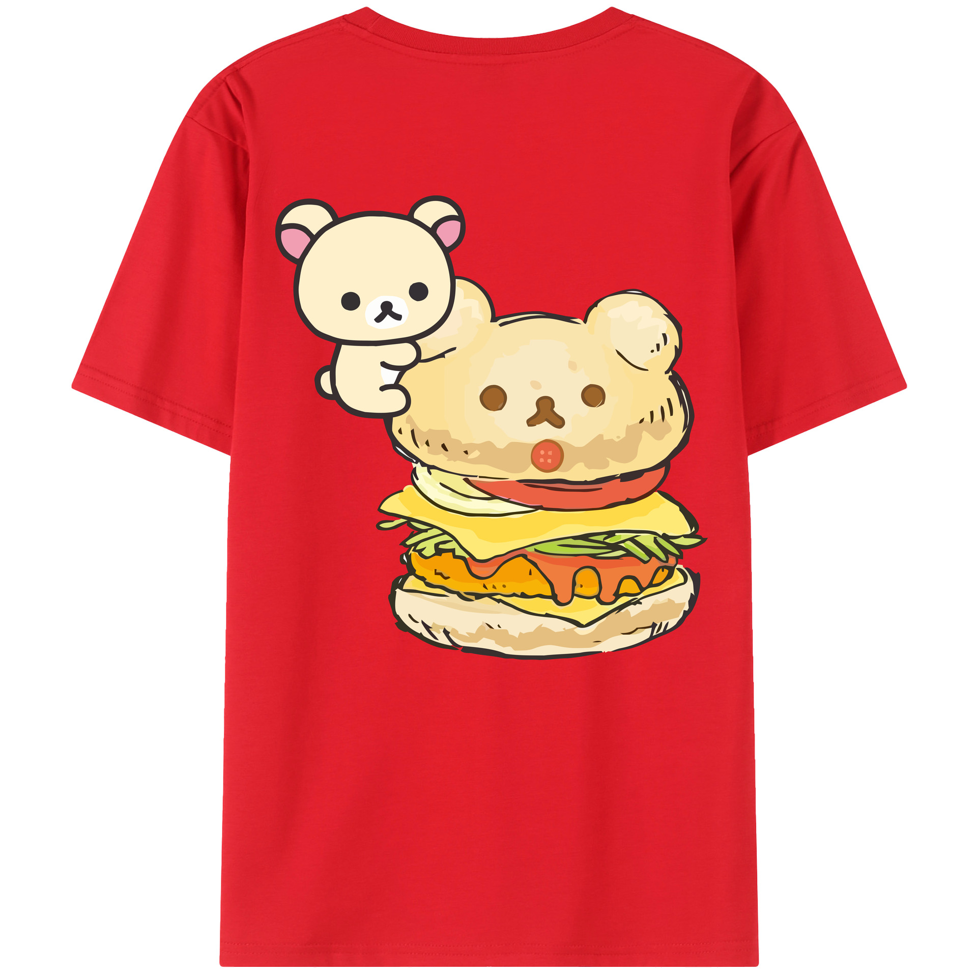 （画像用） リラックマ リラックマ キイロイトリ Rilakkuma Korilakkuma Kiiroitori レディース半袖Tシャツ(バックプリント)