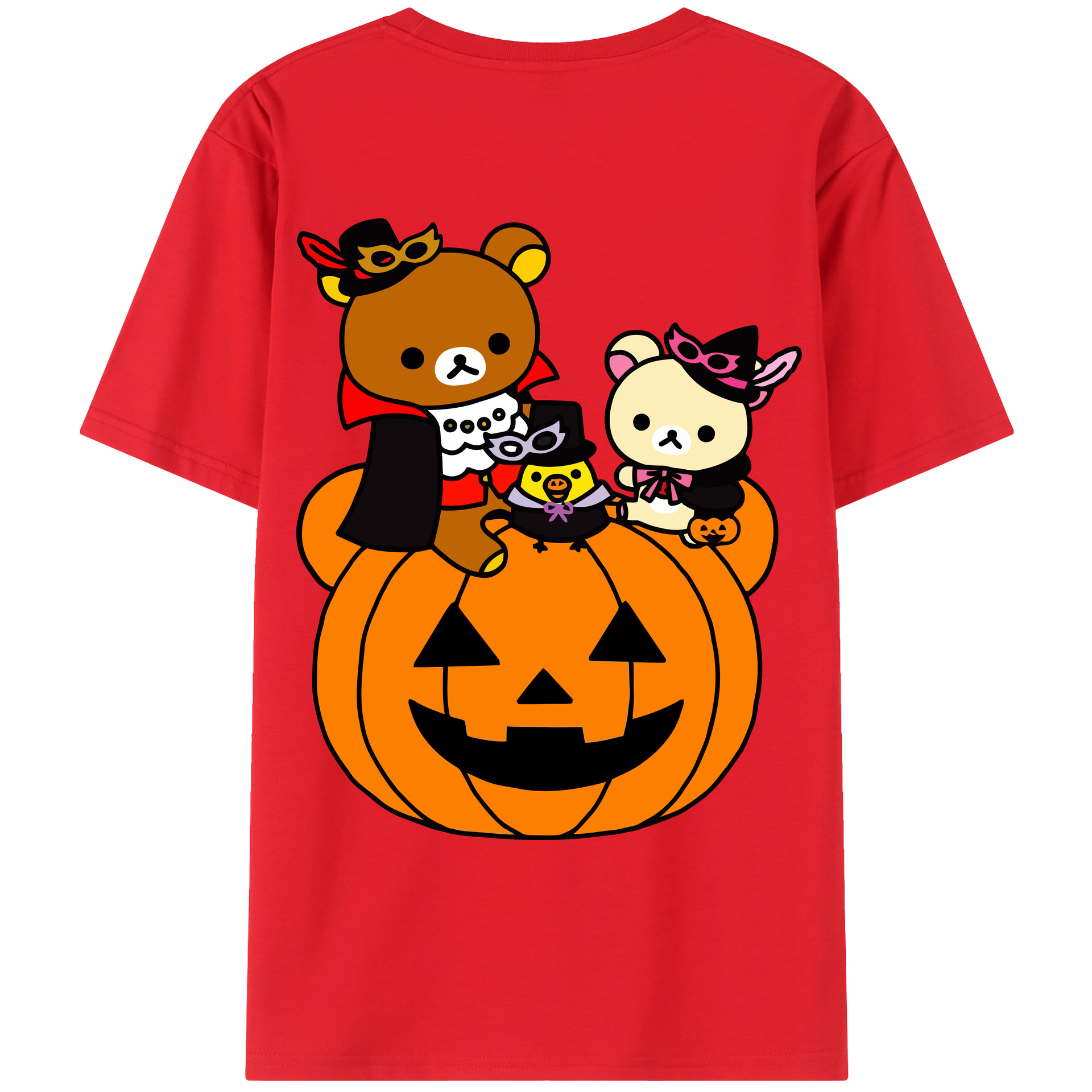 （画像用） リラックマ リラックマ キイロイトリ Rilakkuma Korilakkuma Kiiroitori レディース半袖Tシャツ(バックプリント)