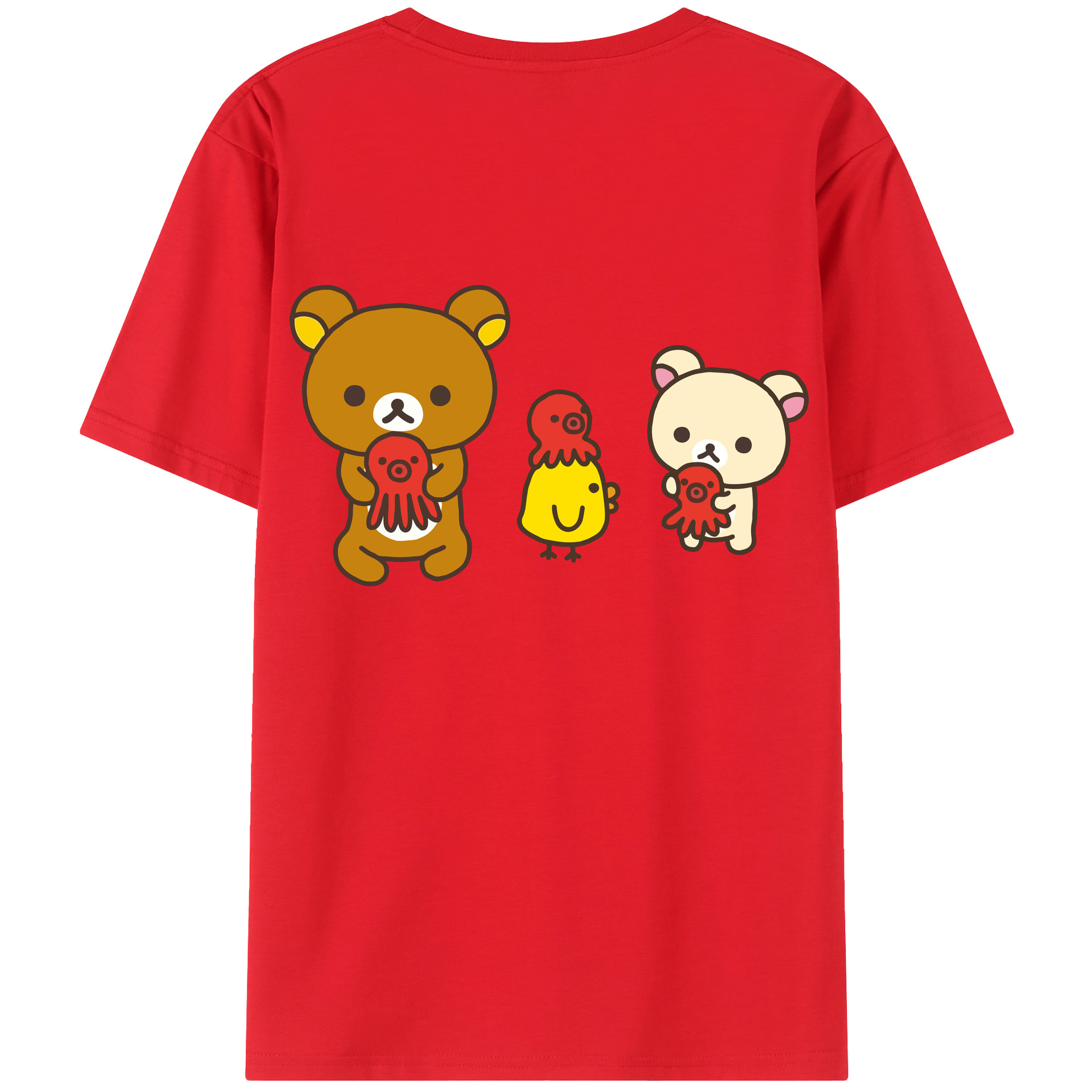 （画像用） リラックマ リラックマ キイロイトリ Rilakkuma Korilakkuma Kiiroitori レディース半袖Tシャツ(バックプリント)