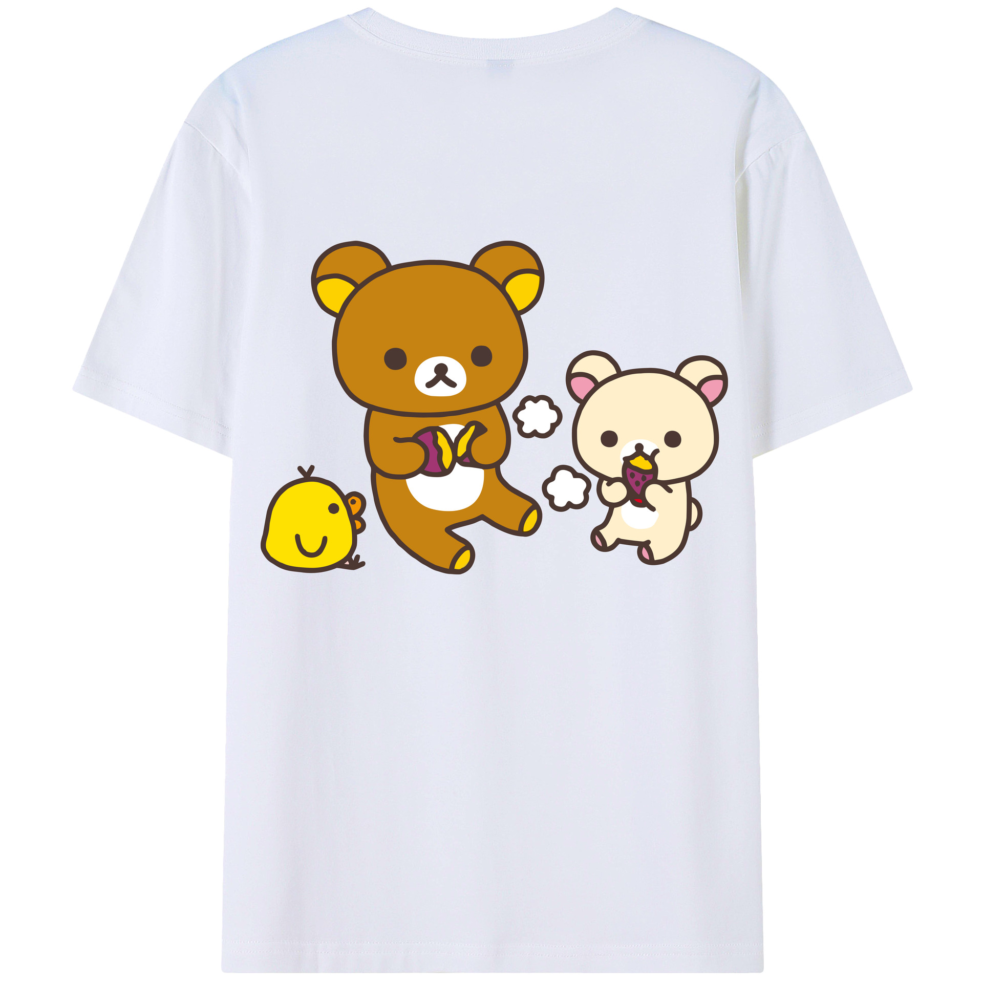 （画像用） リラックマ リラックマ キイロイトリ Rilakkuma Korilakkuma Kiiroitori レディース半袖Tシャツ(バックプリント)
