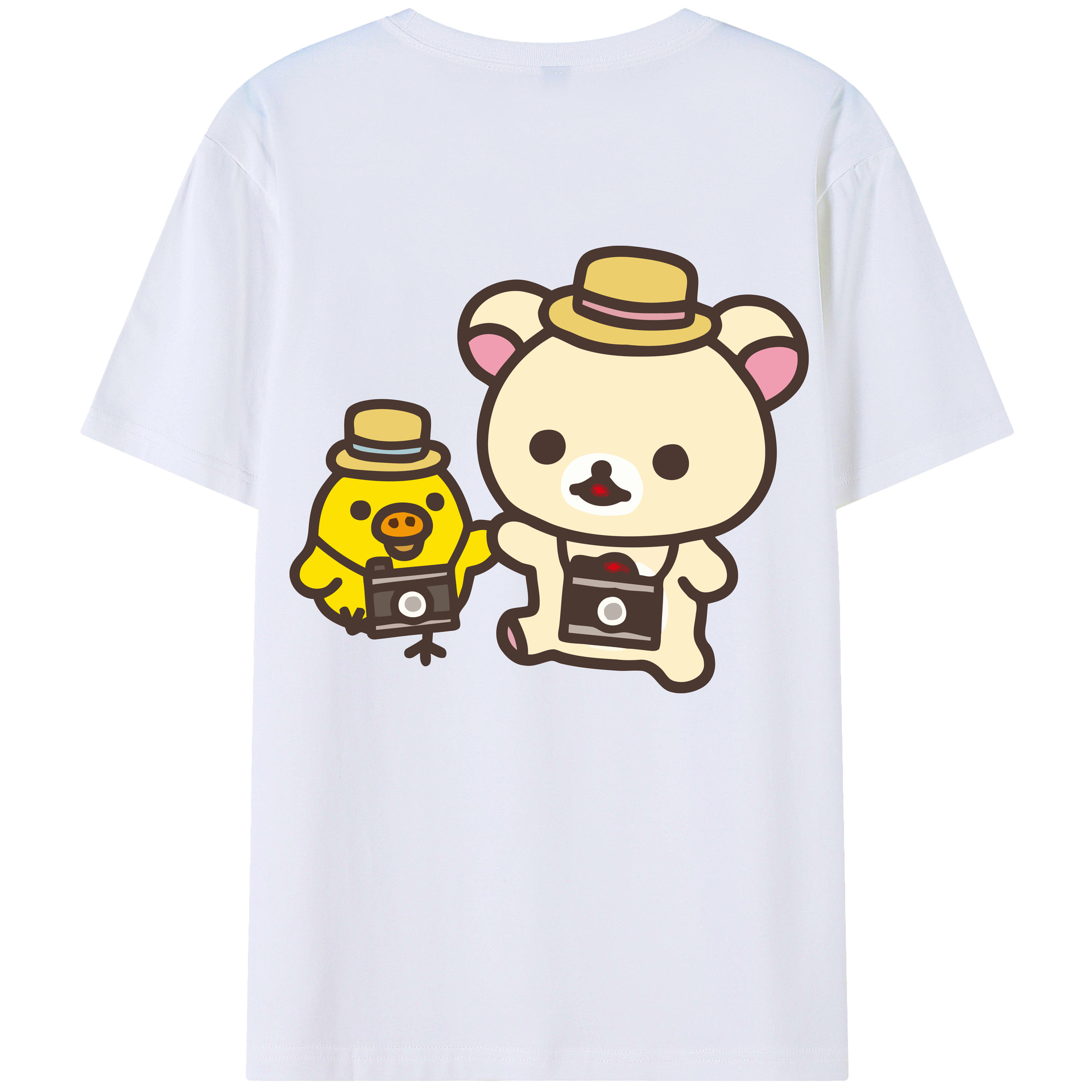 （画像用） リラックマ リラックマ キイロイトリ Rilakkuma Korilakkuma Kiiroitori レディース半袖Tシャツ(バックプリント)