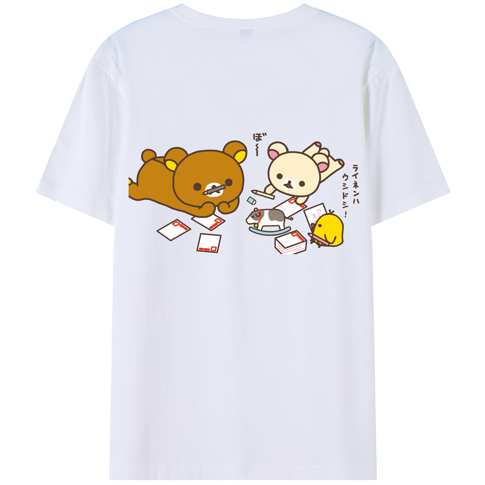 （画像用） リラックマ リラックマ キイロイトリ Rilakkuma Korilakkuma Kiiroitori レディース半袖Tシャツ(バックプリント)