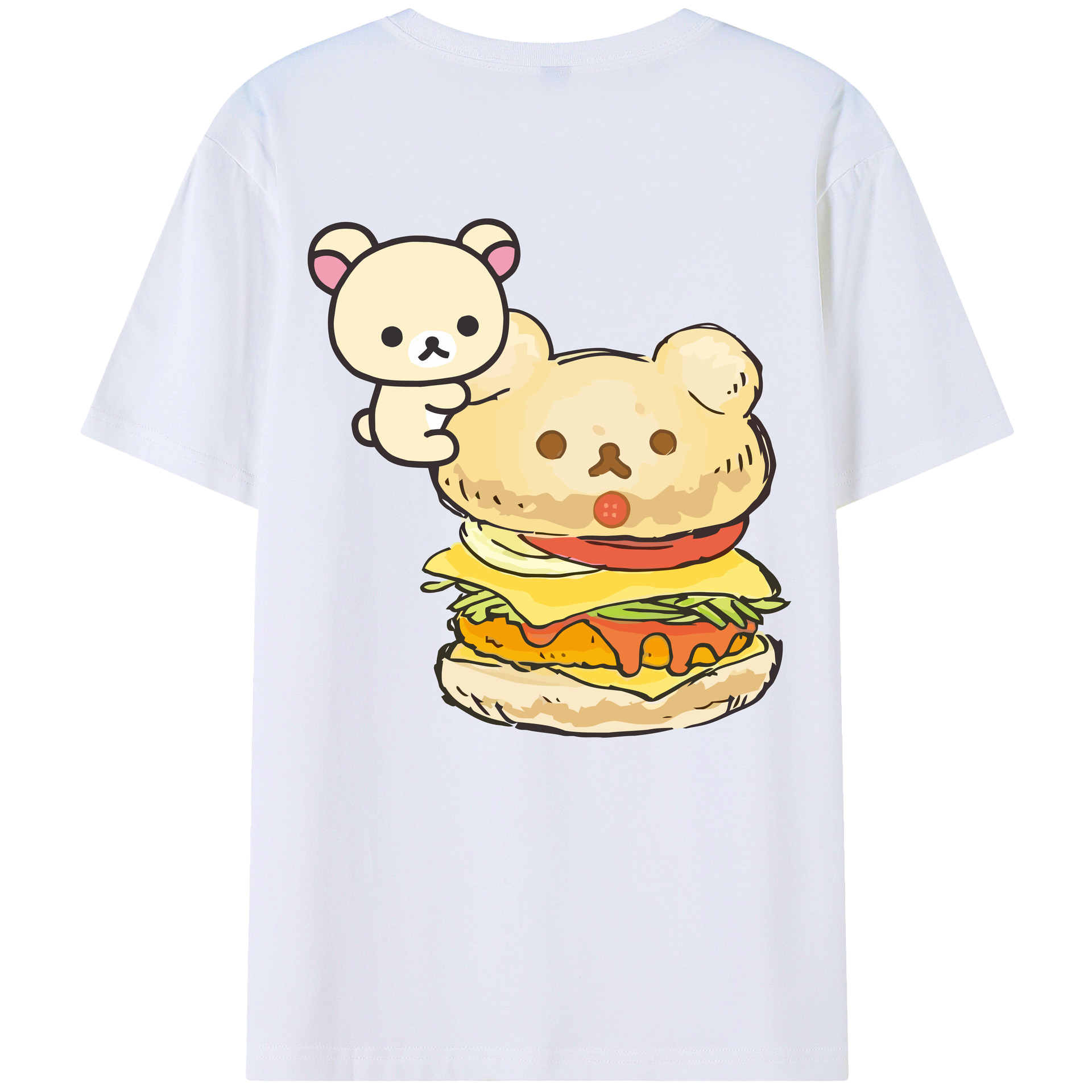 （画像用） リラックマ リラックマ キイロイトリ Rilakkuma Korilakkuma Kiiroitori レディース半袖Tシャツ(バックプリント)
