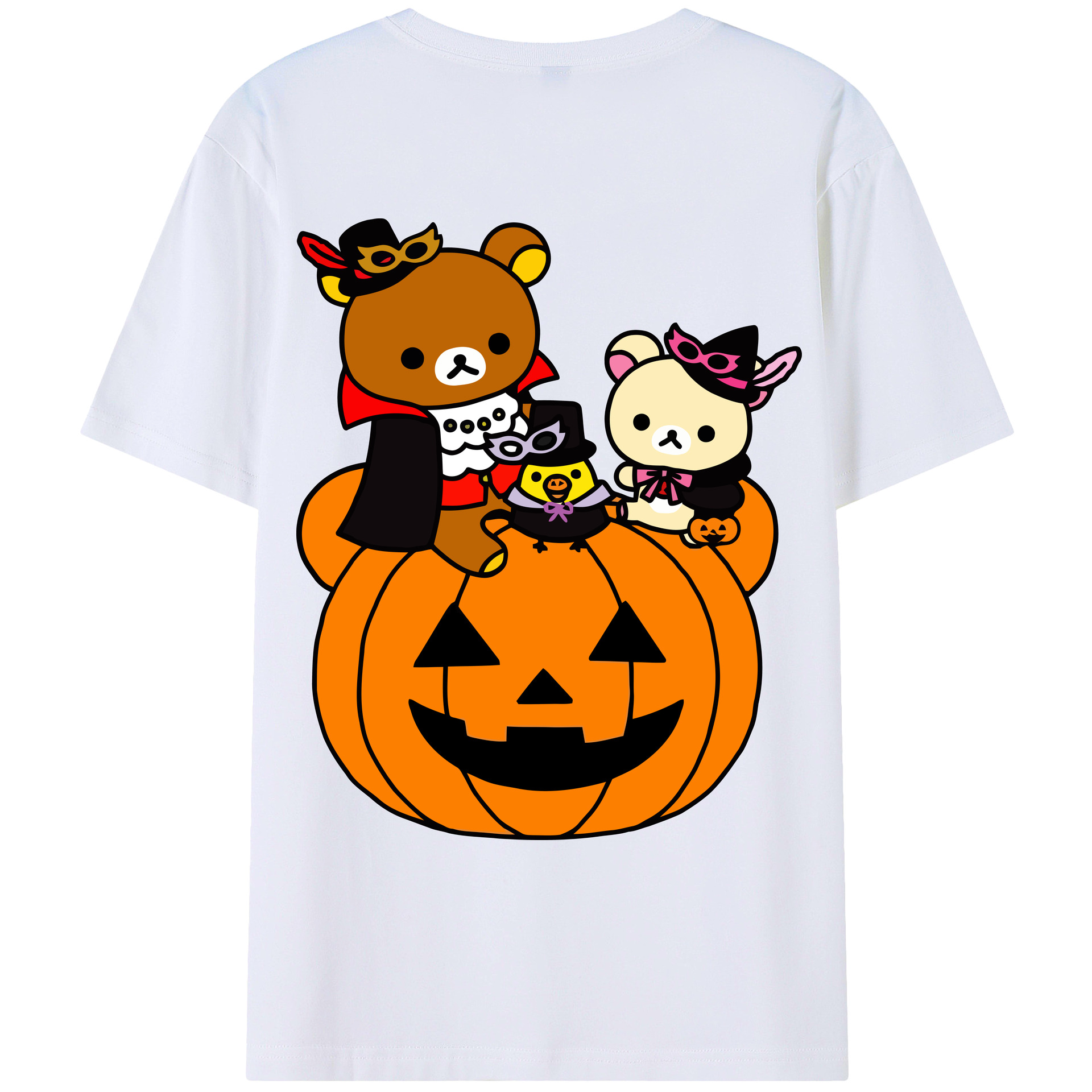 （画像用） リラックマ リラックマ キイロイトリ Rilakkuma Korilakkuma Kiiroitori レディース半袖Tシャツ(バックプリント)