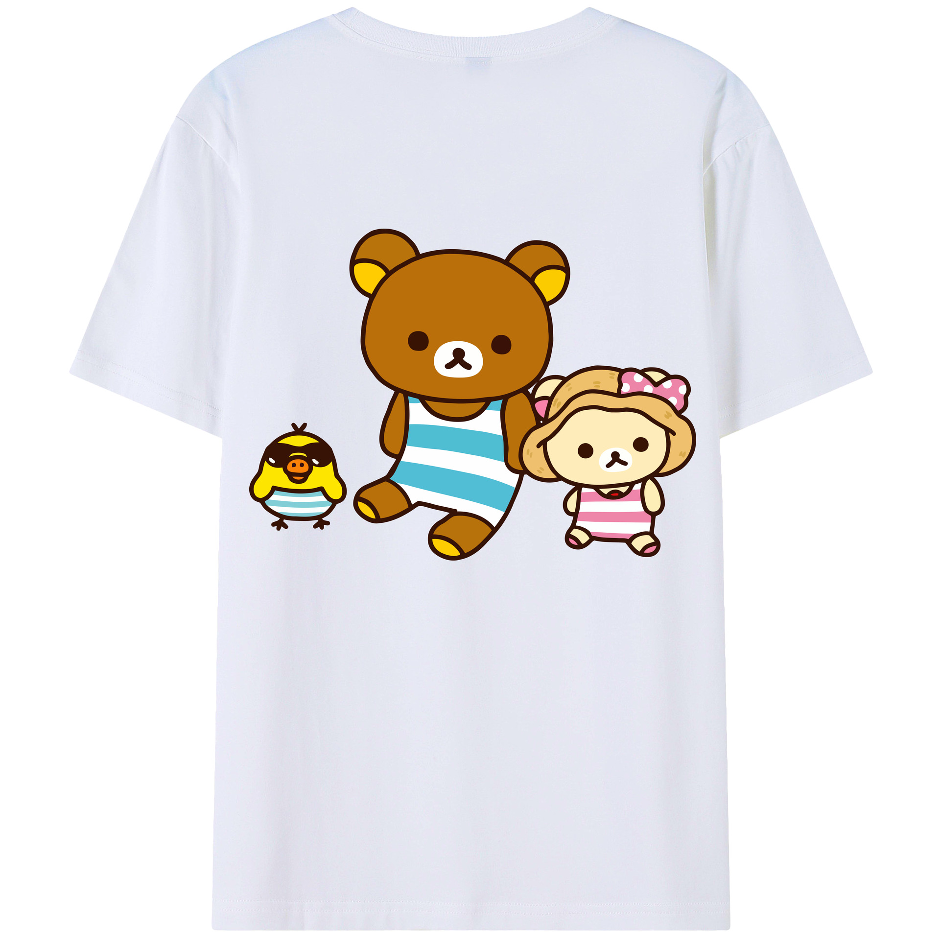 （画像用） リラックマ リラックマ キイロイトリ Rilakkuma Korilakkuma Kiiroitori レディース半袖Tシャツ(バックプリント)