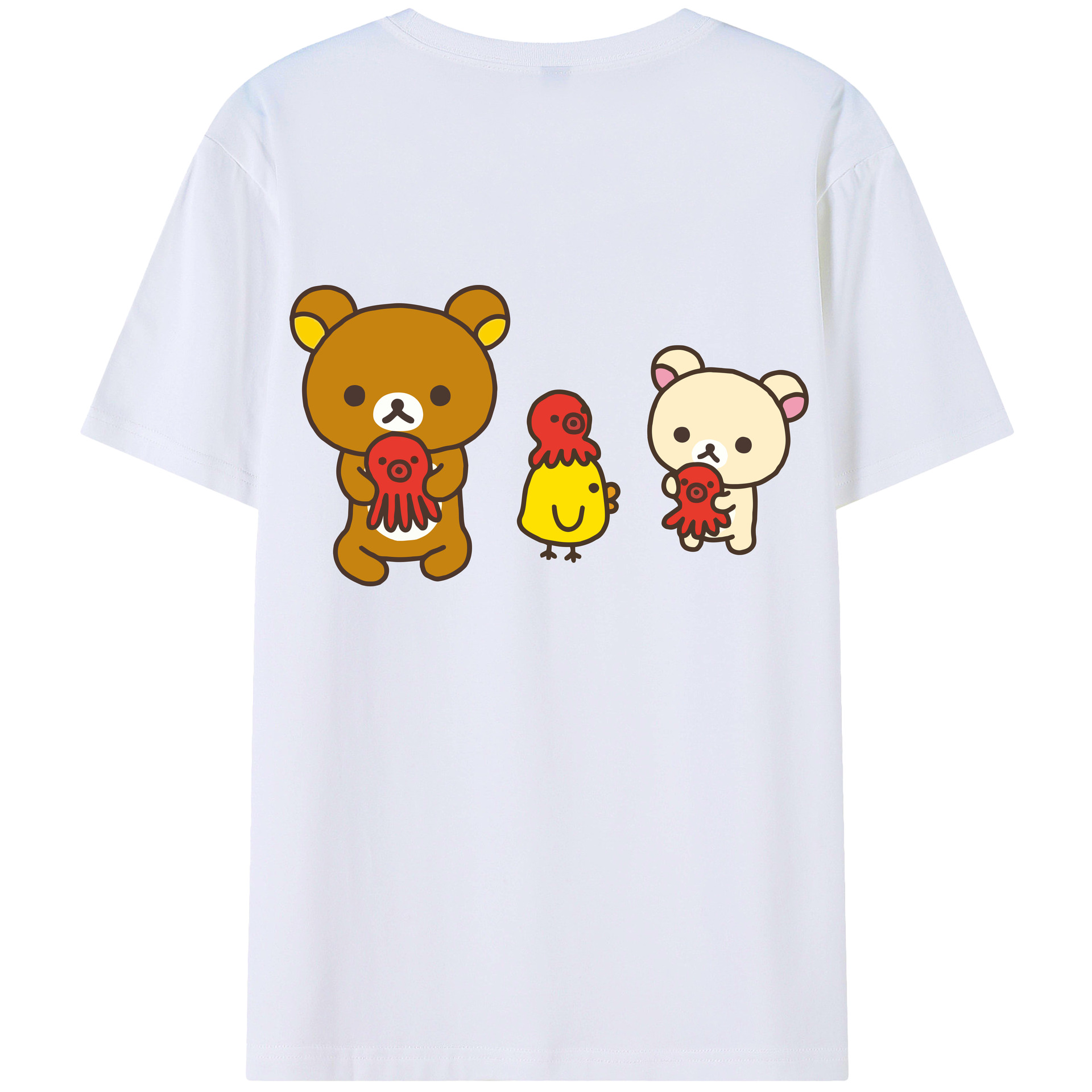 （画像用） リラックマ リラックマ キイロイトリ Rilakkuma Korilakkuma Kiiroitori レディース半袖Tシャツ(バックプリント)