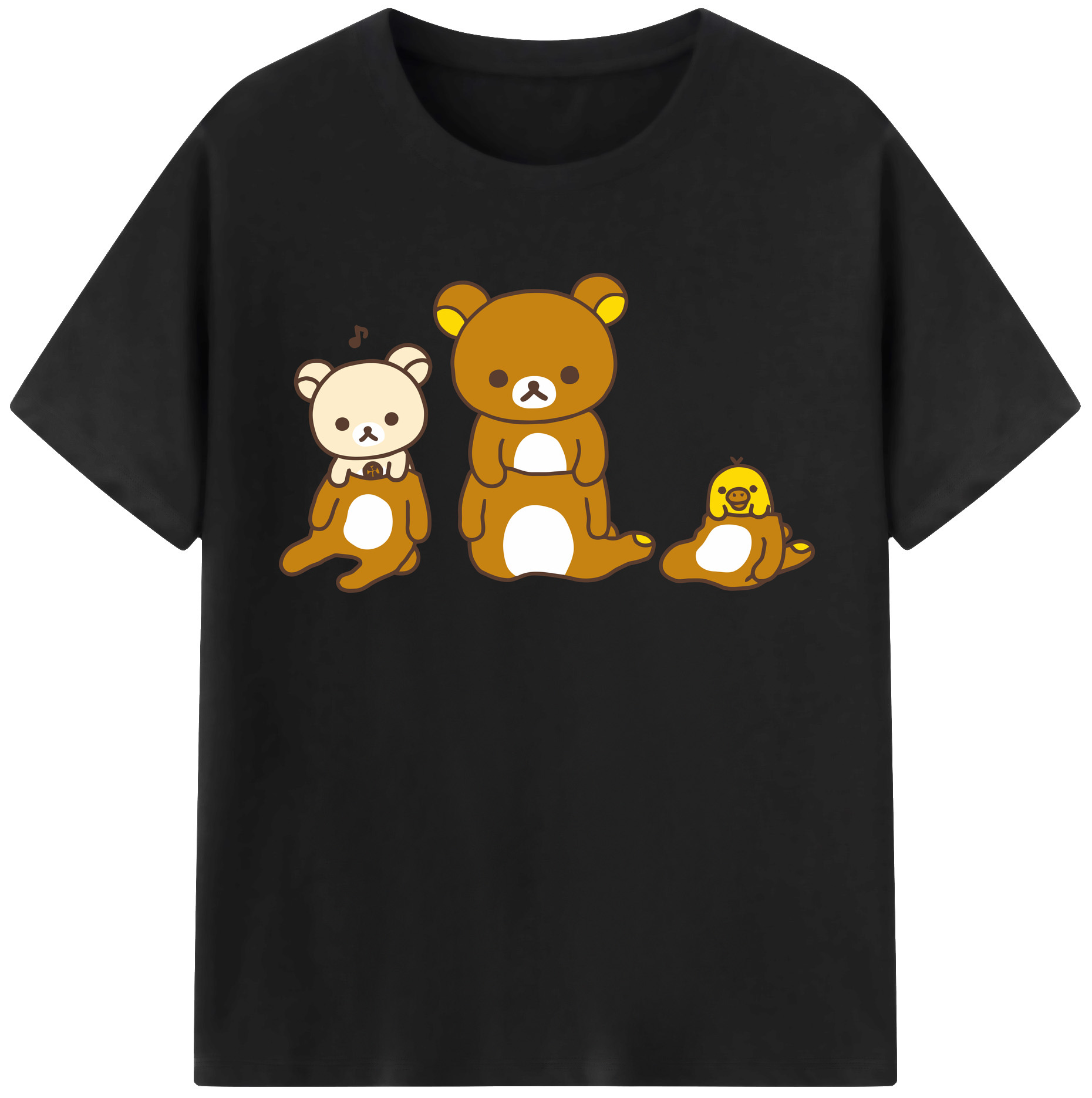 （画像用） リラックマ リラックマ キイロイトリ Rilakkuma Korilakkuma Kiiroitori レディースカジュアルプリントTシャツ（綿100％）