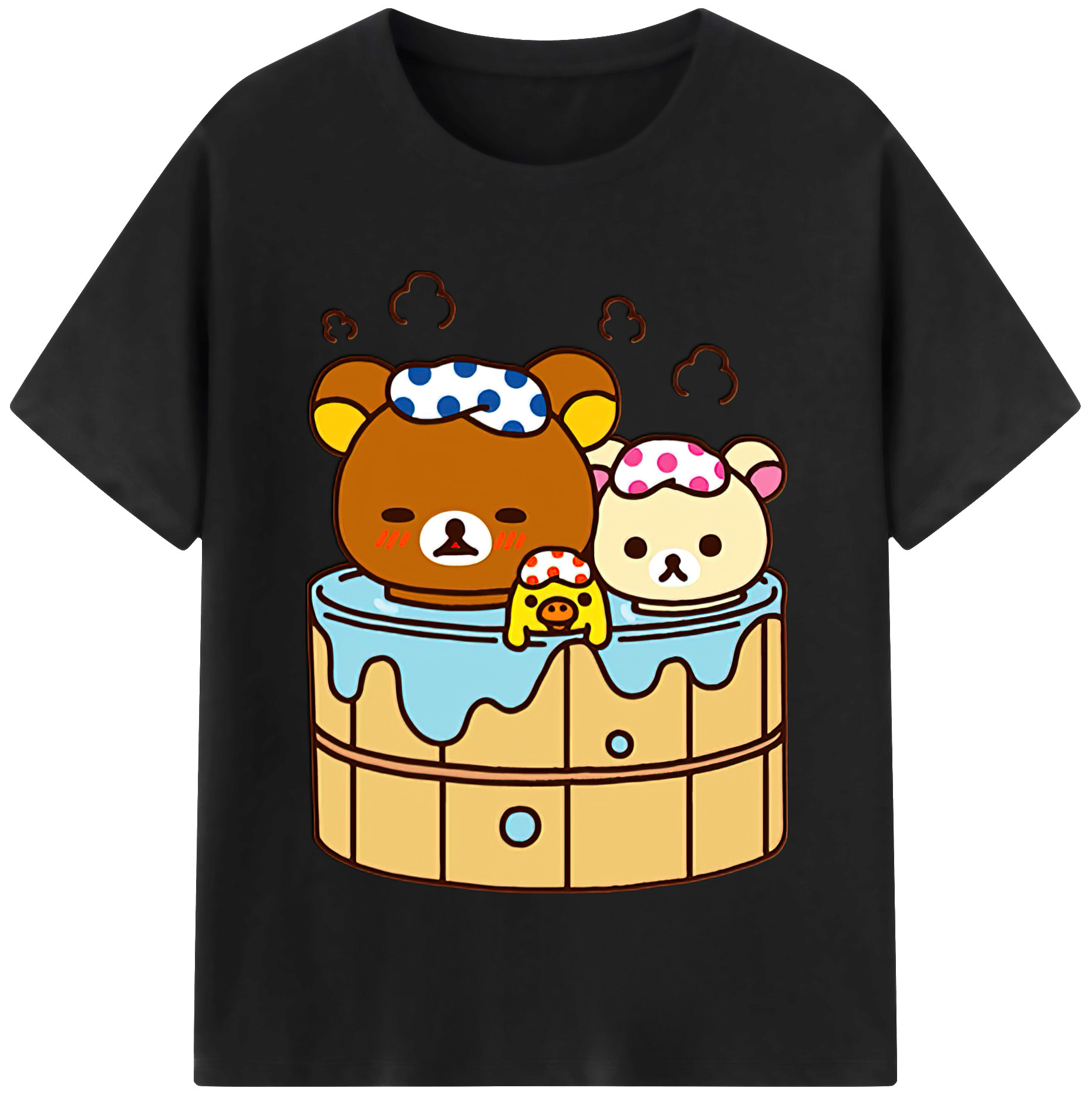 （画像用） リラックマ リラックマ キイロイトリ Rilakkuma Korilakkuma Kiiroitori レディースカジュアルプリントTシャツ（綿100％）
