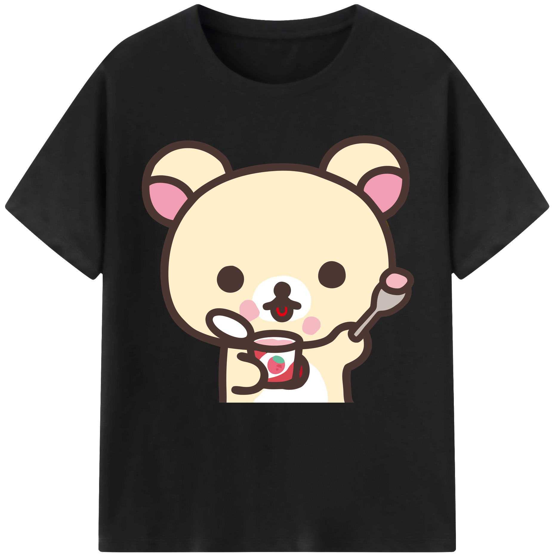 （画像用） リラックマ リラックマ キイロイトリ Rilakkuma Korilakkuma Kiiroitori レディースカジュアルプリントTシャツ（綿100％）