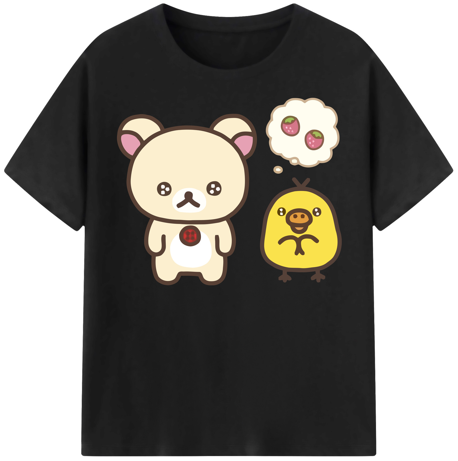（画像用） リラックマ リラックマ キイロイトリ Rilakkuma Korilakkuma Kiiroitori レディースカジュアルプリントTシャツ（綿100％）