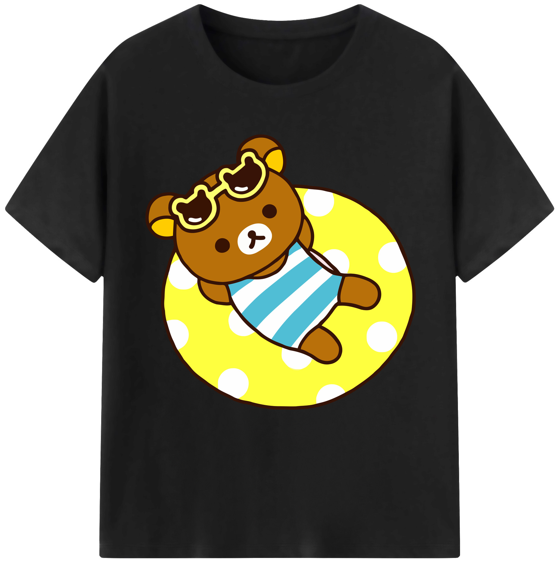 （画像用） リラックマ リラックマ キイロイトリ Rilakkuma Korilakkuma Kiiroitori レディースカジュアルプリントTシャツ（綿100％）