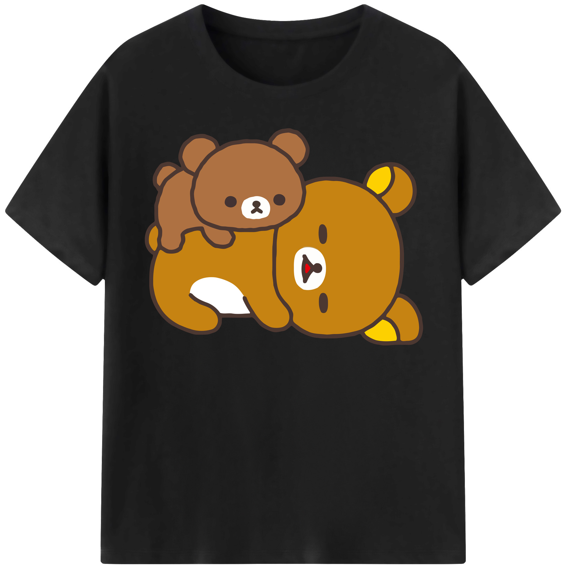 （画像用） リラックマ リラックマ キイロイトリ Rilakkuma Korilakkuma Kiiroitori レディースカジュアルプリントTシャツ（綿100％）