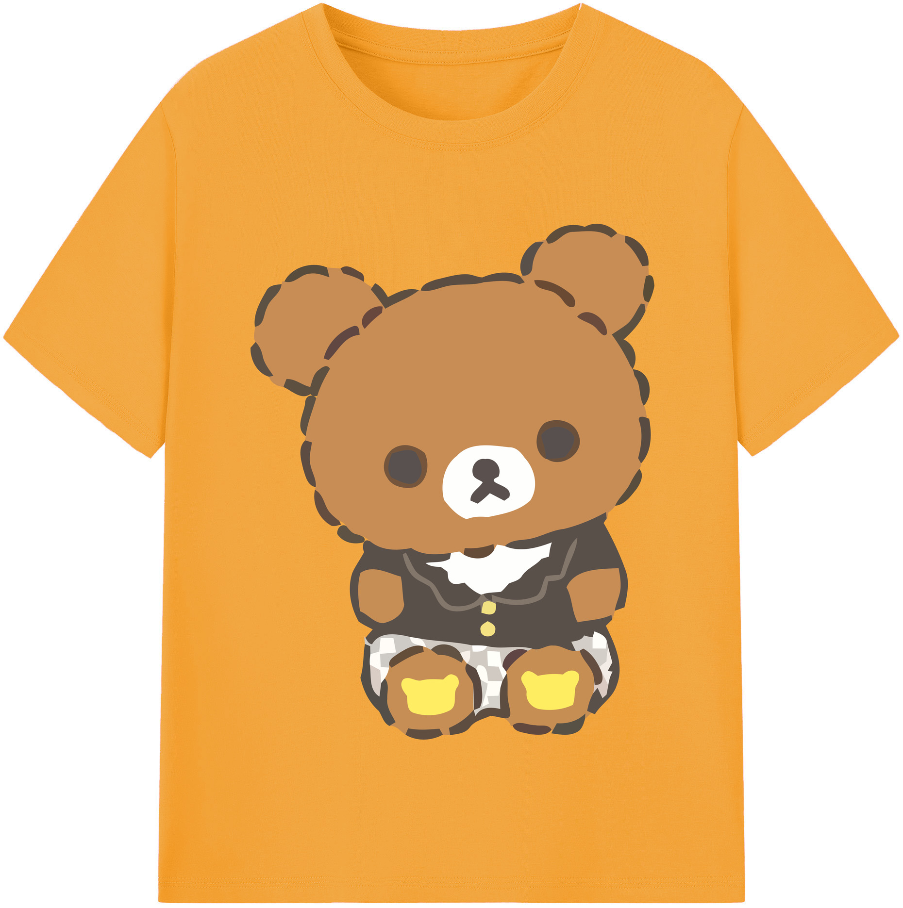 （画像用） リラックマ リラックマ キイロイトリ Rilakkuma Korilakkuma Kiiroitori レディースカジュアルプリントTシャツ（綿100％）