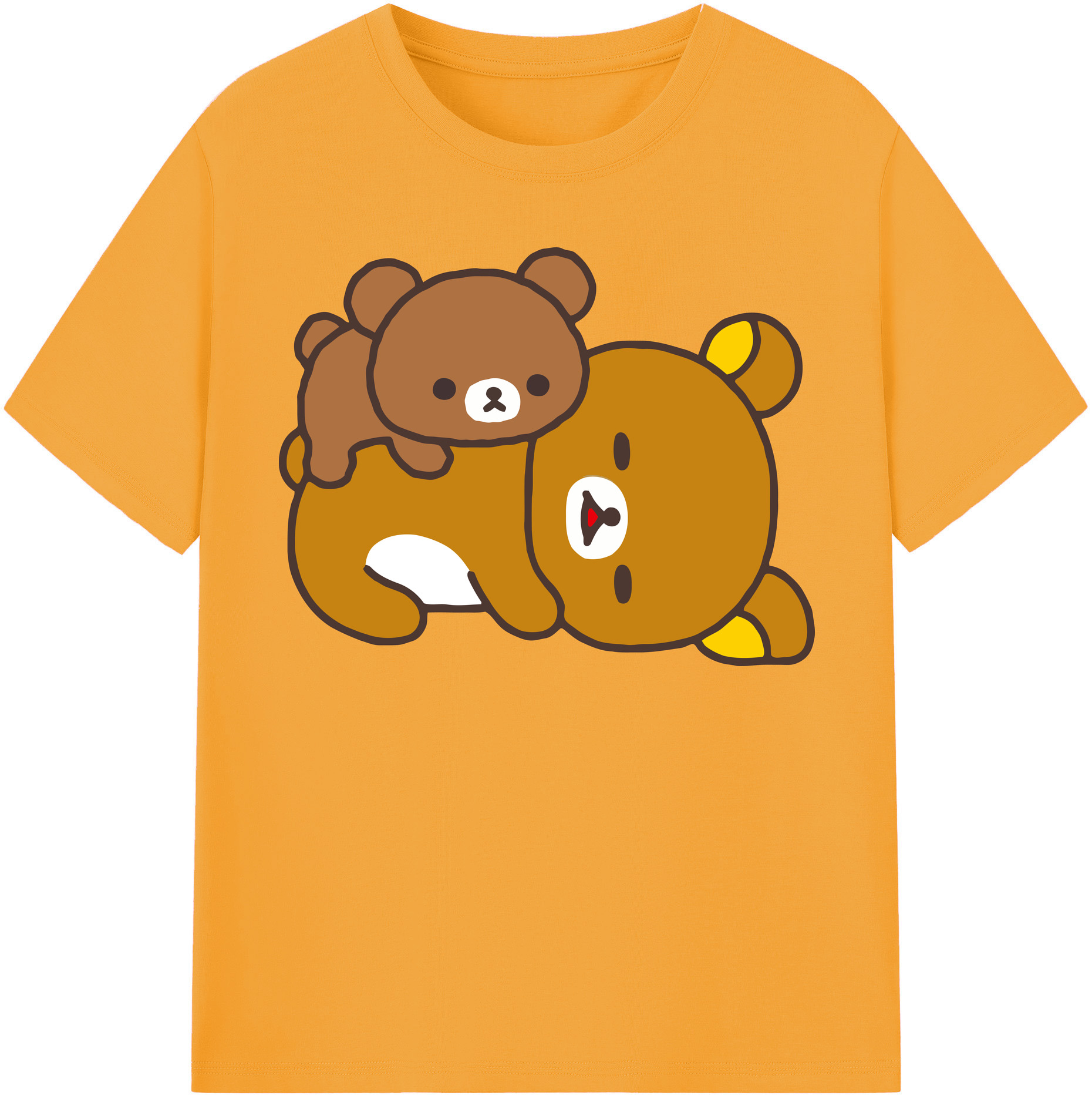 （画像用） リラックマ リラックマ キイロイトリ Rilakkuma Korilakkuma Kiiroitori レディースカジュアルプリントTシャツ（綿100％）