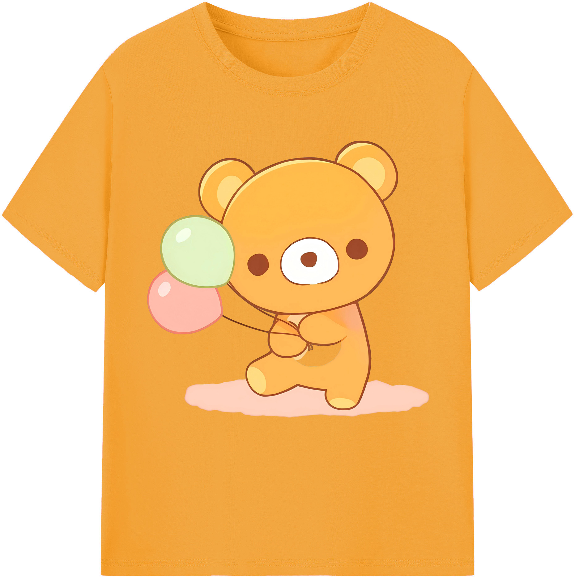 （画像用） リラックマ リラックマ キイロイトリ Rilakkuma Korilakkuma Kiiroitori レディースカジュアルプリントTシャツ（綿100％）