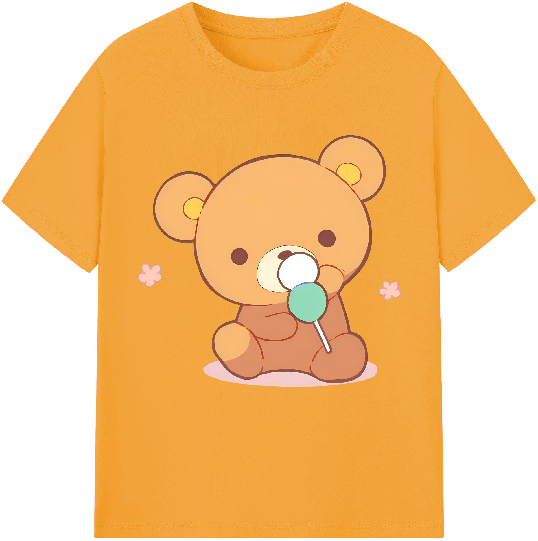 （画像用） リラックマ リラックマ キイロイトリ Rilakkuma Korilakkuma Kiiroitori レディースカジュアルプリントTシャツ（綿100％）
