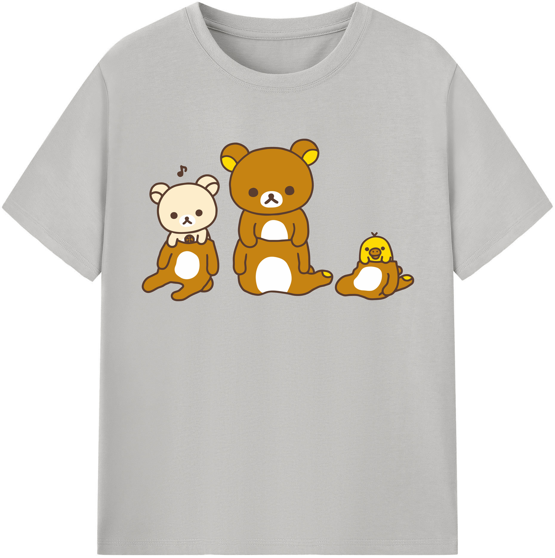 （画像用） リラックマ リラックマ キイロイトリ Rilakkuma Korilakkuma Kiiroitori レディースカジュアルプリントTシャツ（綿100％）