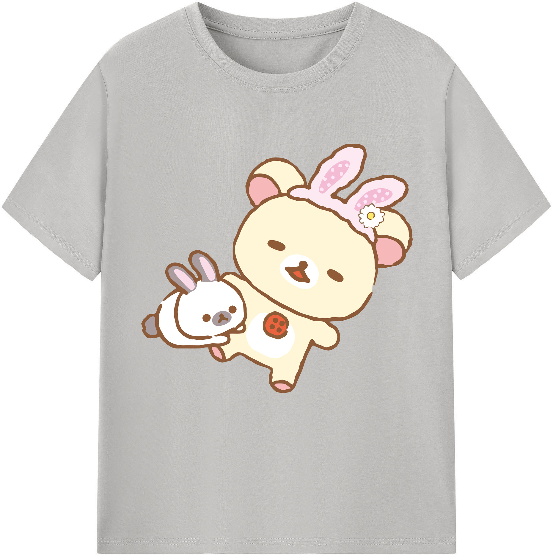 （画像用） リラックマ リラックマ キイロイトリ Rilakkuma Korilakkuma Kiiroitori レディースカジュアルプリントTシャツ（綿100％）