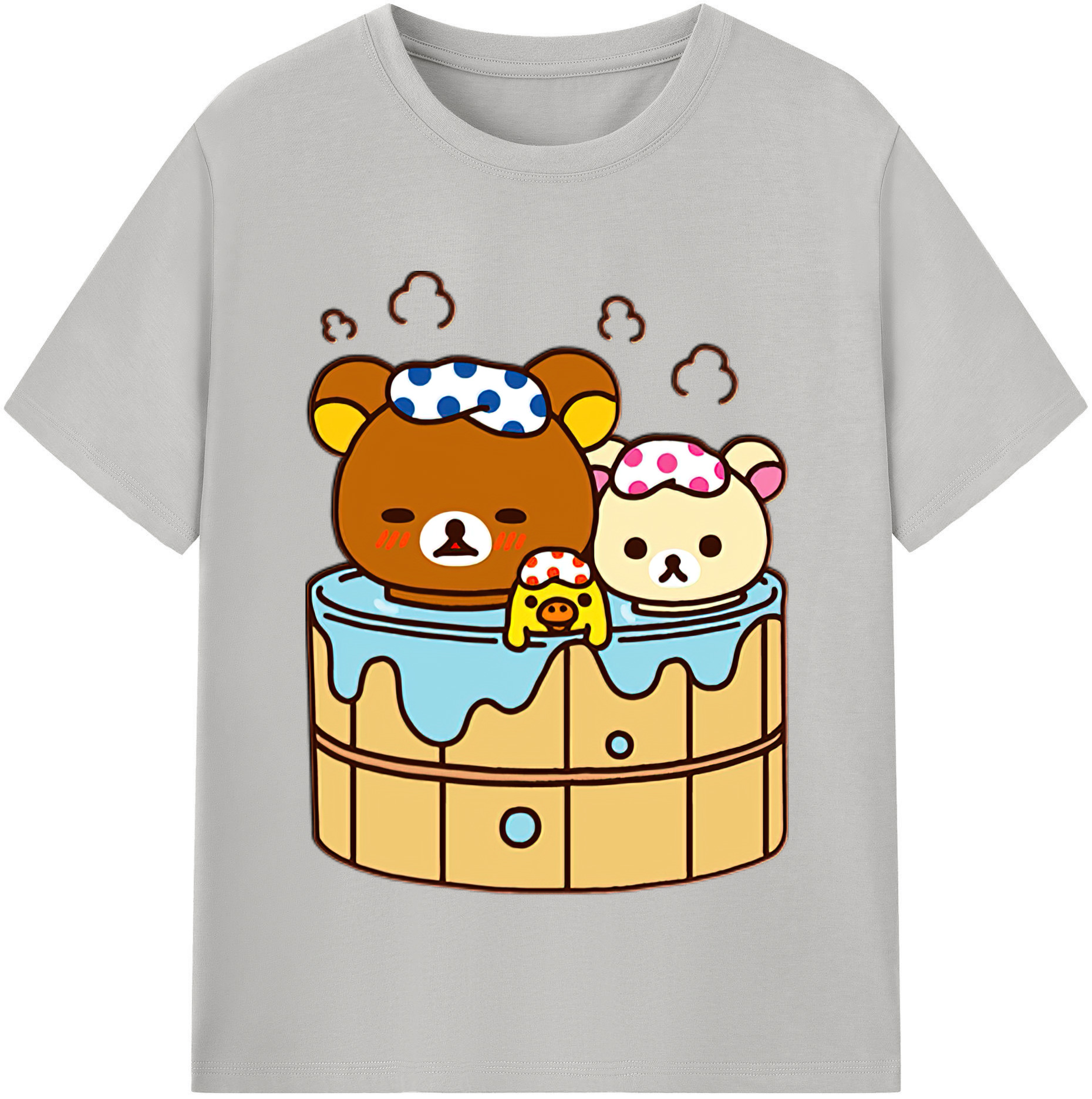 （画像用） リラックマ リラックマ キイロイトリ Rilakkuma Korilakkuma Kiiroitori レディースカジュアルプリントTシャツ（綿100％）