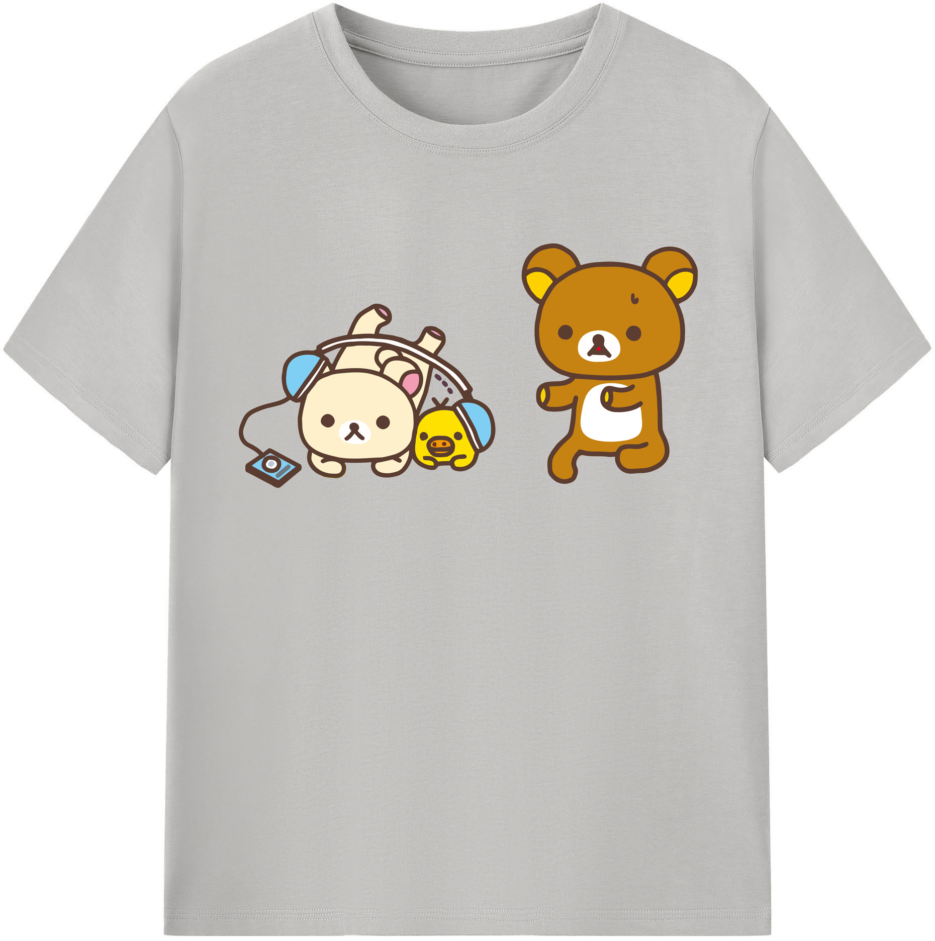 （画像用） リラックマ リラックマ キイロイトリ Rilakkuma Korilakkuma Kiiroitori レディースカジュアルプリントTシャツ（綿100％）
