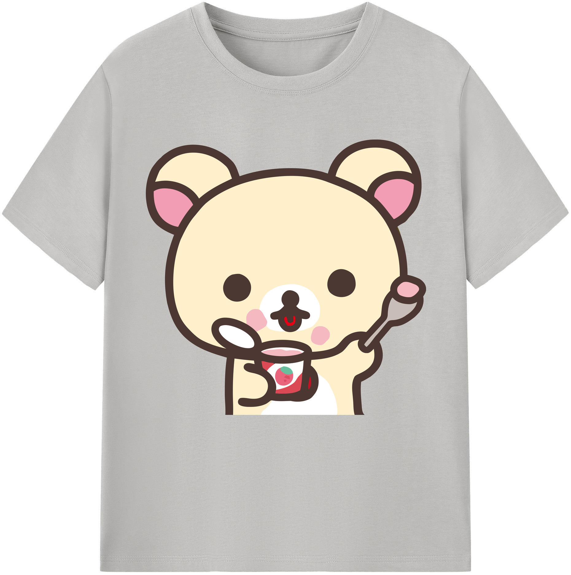 （画像用） リラックマ リラックマ キイロイトリ Rilakkuma Korilakkuma Kiiroitori レディースカジュアルプリントTシャツ（綿100％）