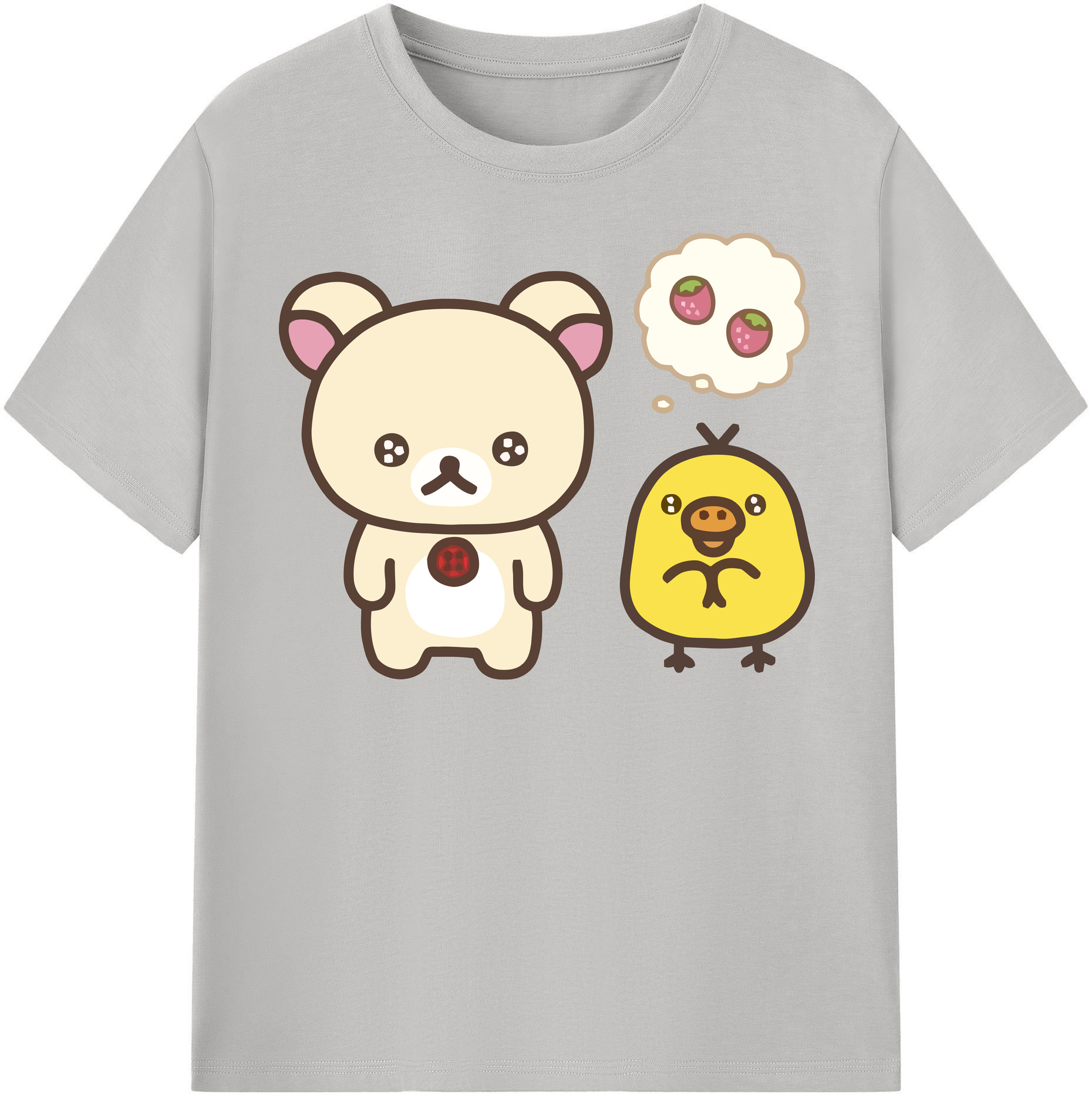 （画像用） リラックマ リラックマ キイロイトリ Rilakkuma Korilakkuma Kiiroitori レディースカジュアルプリントTシャツ（綿100％）