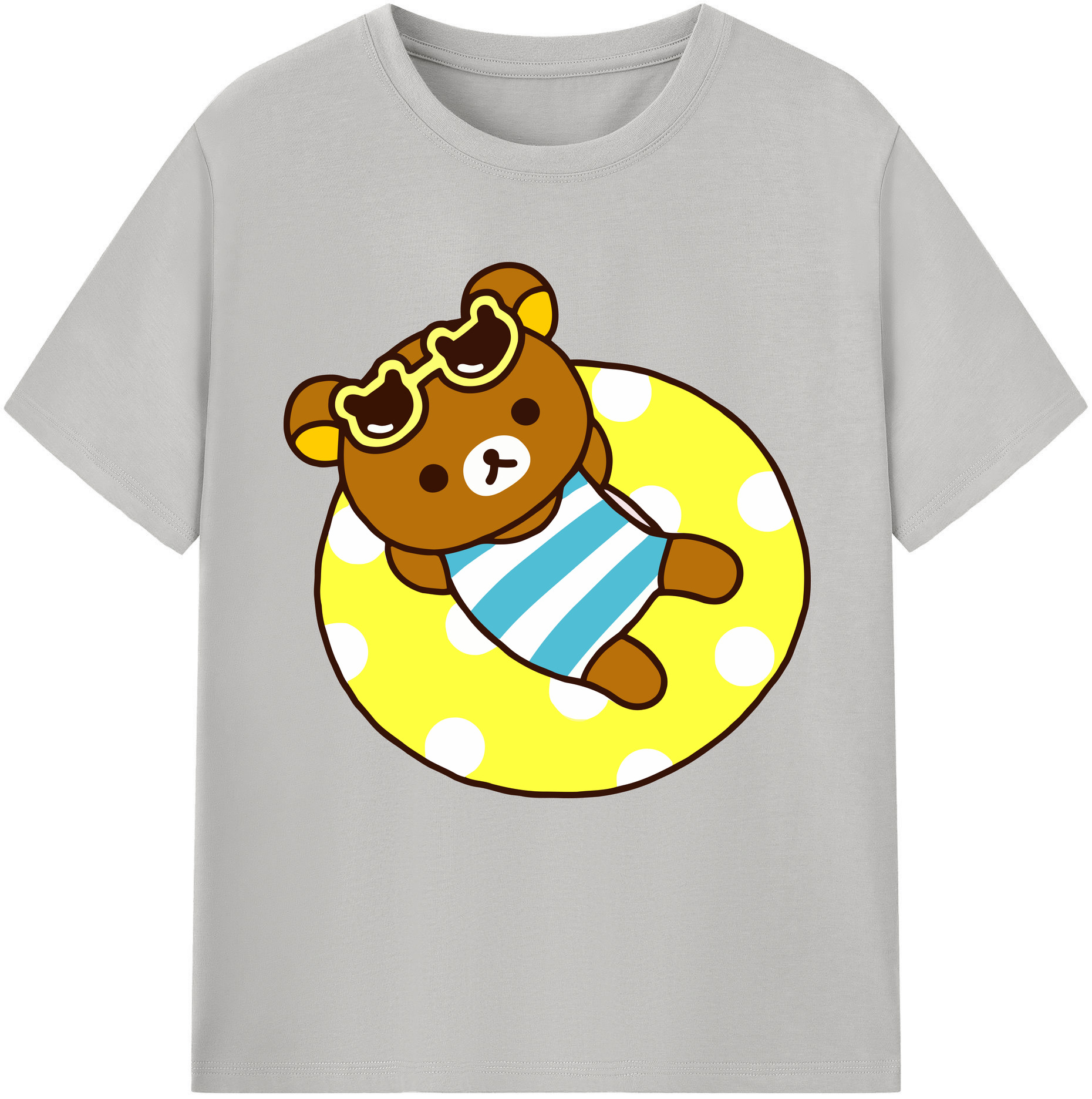 （画像用） リラックマ リラックマ キイロイトリ Rilakkuma Korilakkuma Kiiroitori レディースカジュアルプリントTシャツ（綿100％）