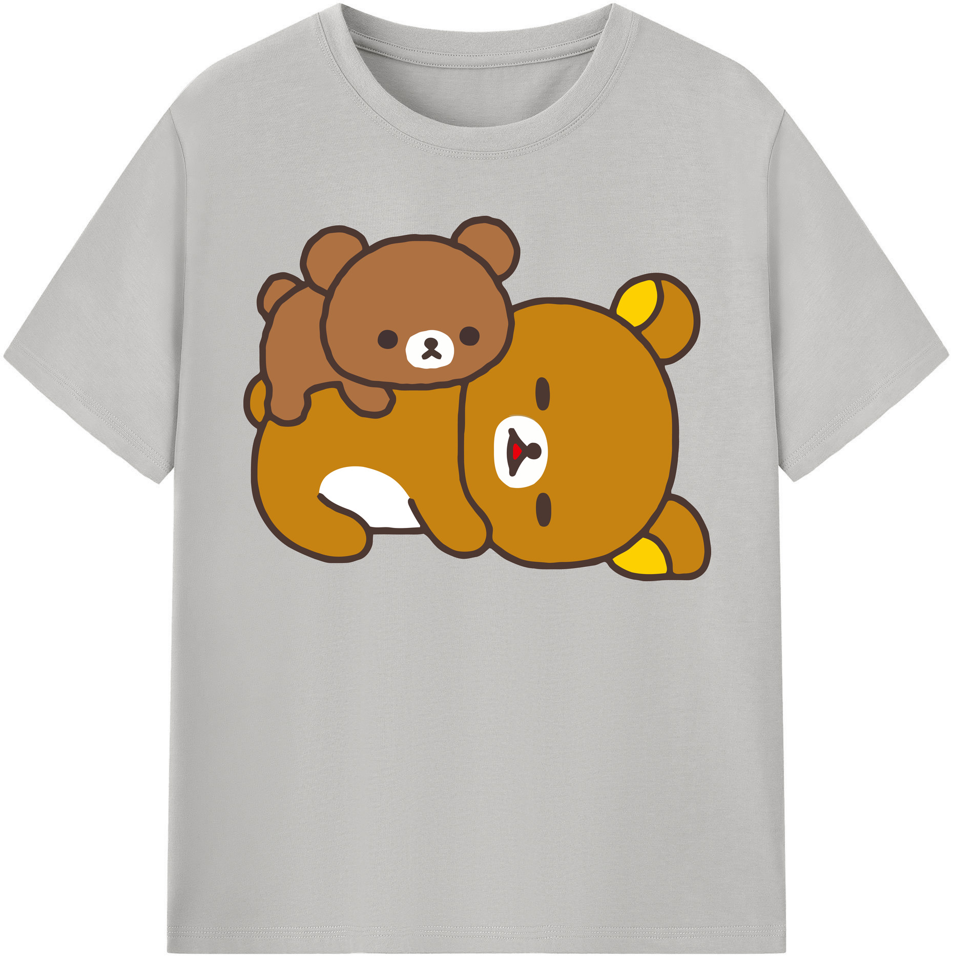 （画像用） リラックマ リラックマ キイロイトリ Rilakkuma Korilakkuma Kiiroitori レディースカジュアルプリントTシャツ（綿100％）