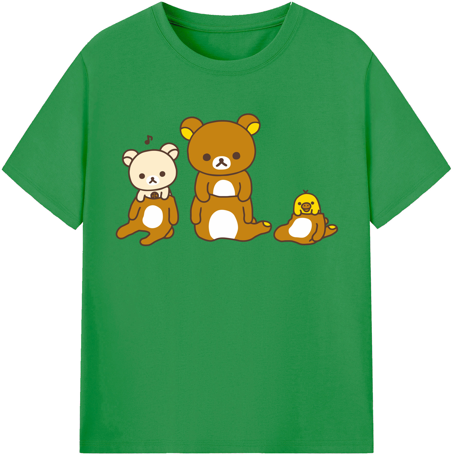 （画像用） リラックマ リラックマ キイロイトリ Rilakkuma Korilakkuma Kiiroitori レディースカジュアルプリントTシャツ（綿100％）